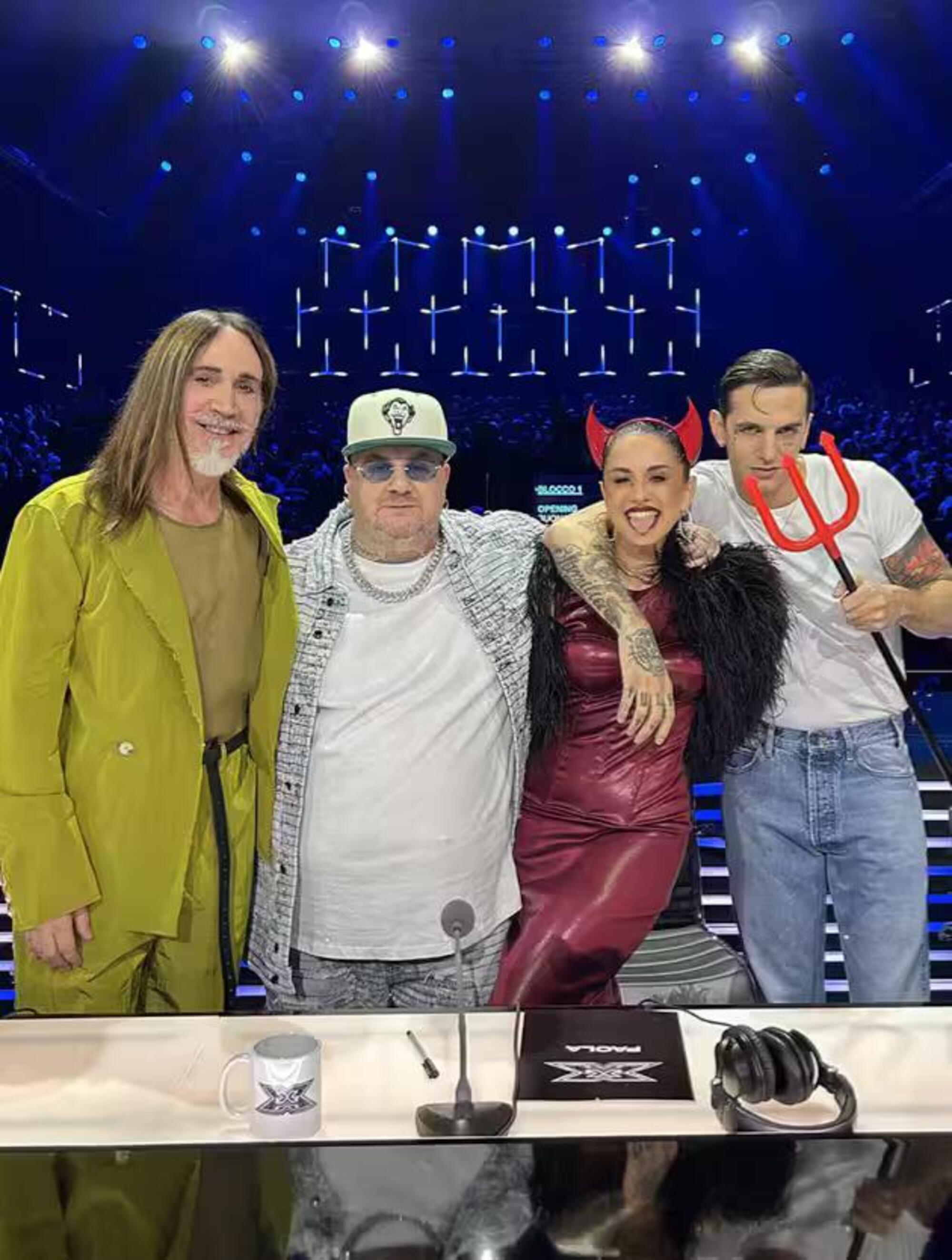 I giudici di X Factor Manuel Agnelli, Jake La Furia, Paola Iezzi e Achille Lauro