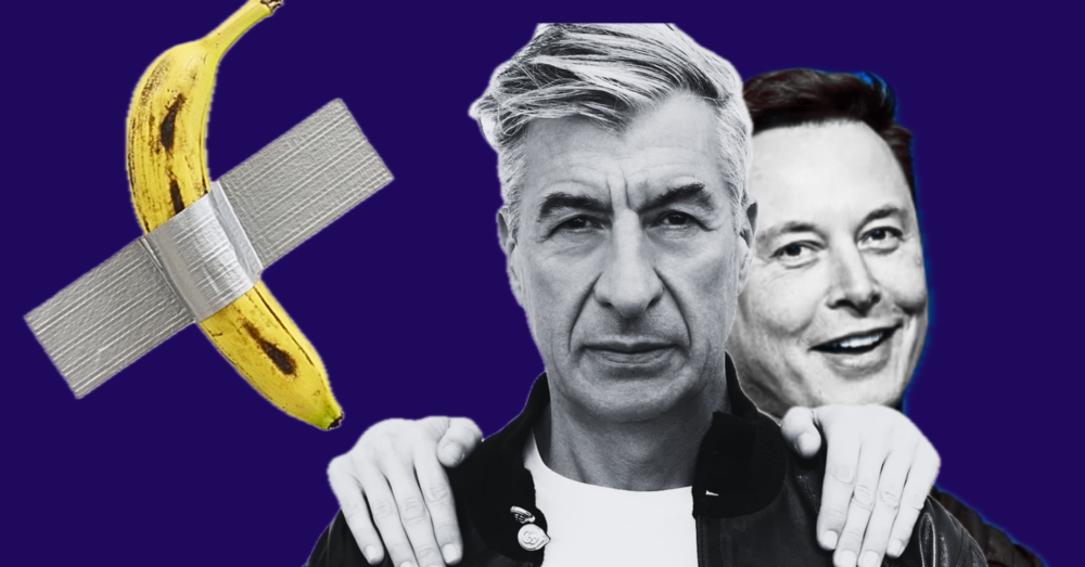 La &ldquo;banana&rdquo; Comedian di Cattelan venduta a 6,2 milioni di dollari? Criptovalute, Elon Musk (banana vivente) e colletti bianchi della moda. Ecco perch&eacute; l&rsquo;artista &egrave; &ldquo;schiuma&rdquo; nell&rsquo;epoca del capitalismo glamour 