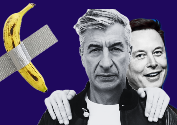 La &ldquo;banana&rdquo; Comedian di Cattelan venduta a 6,2 milioni di dollari? Criptovalute, Elon Musk (banana vivente) e colletti bianchi della moda. Ecco perch&eacute; l&rsquo;artista &egrave; &ldquo;schiuma&rdquo; nell&rsquo;epoca del capitalismo glamour 