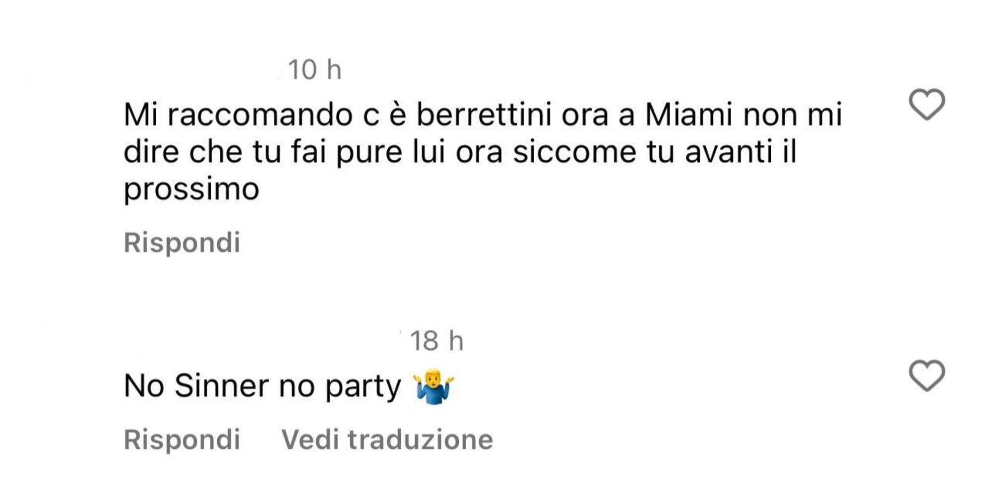 I commenti apparsi sul profilo di Anna