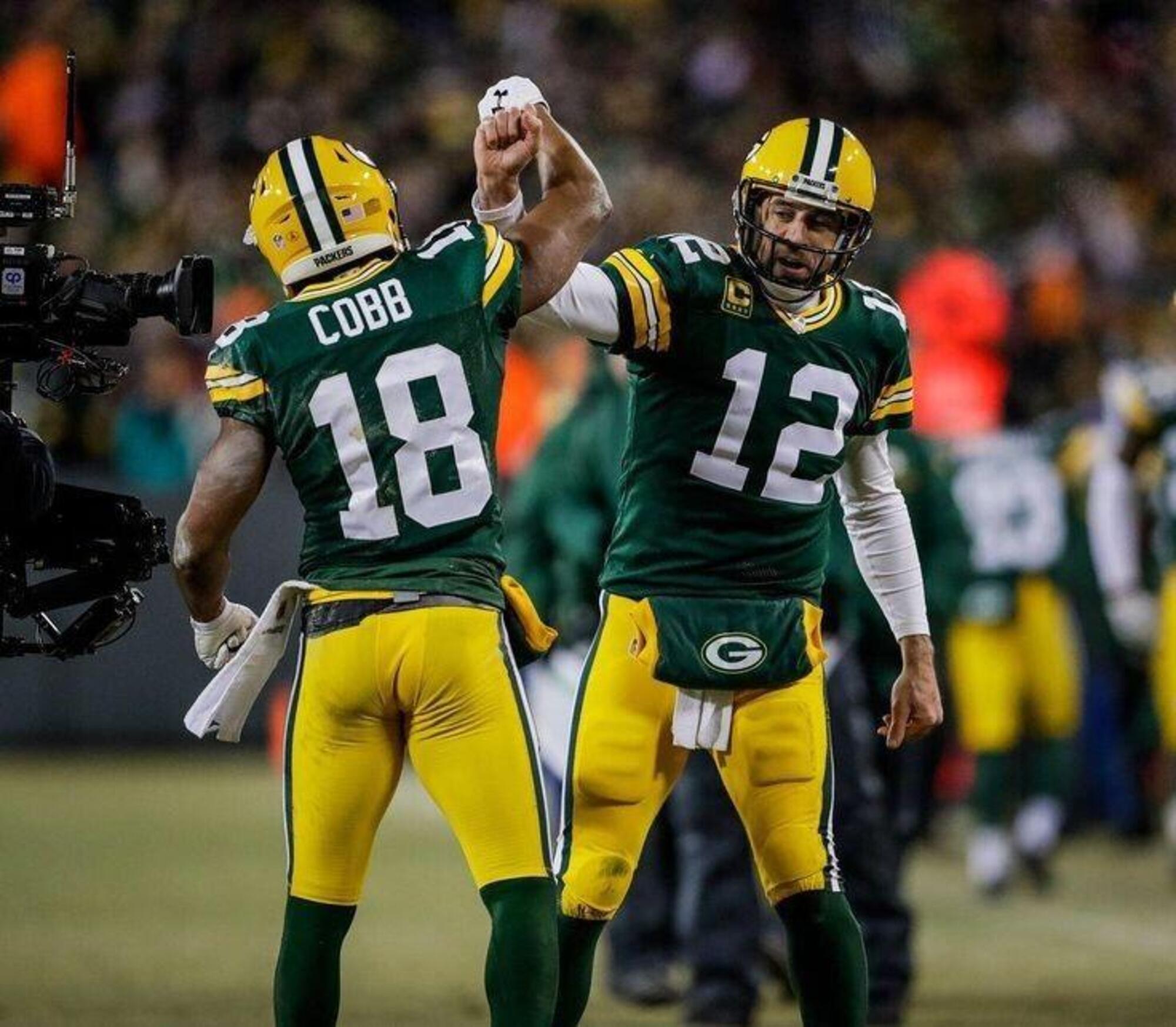 Aaron Rodgers e Randal Cobb Green Bay Packers