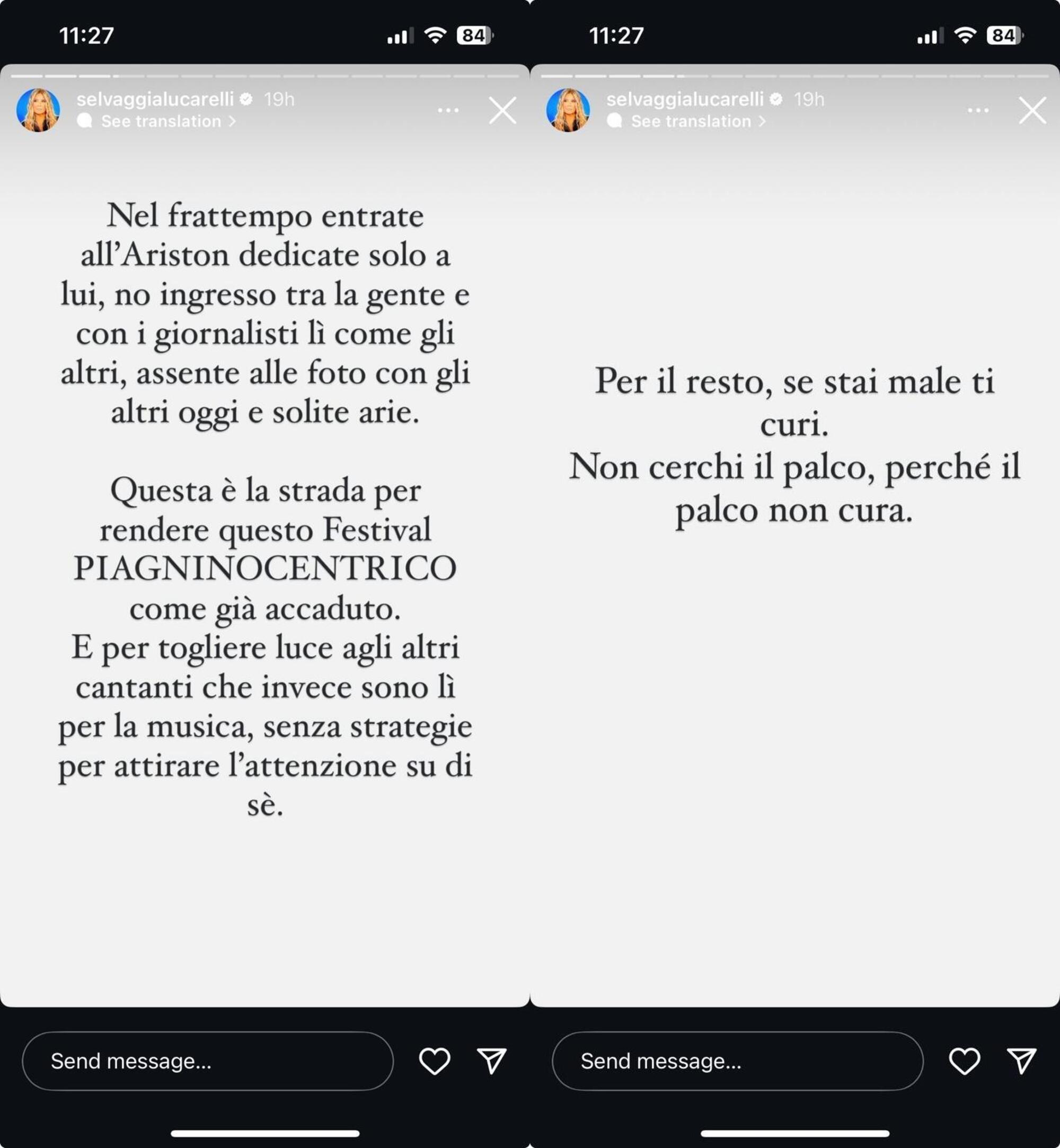 Selvaggia Lucarelli contro Fedez nelle storie su Instagram