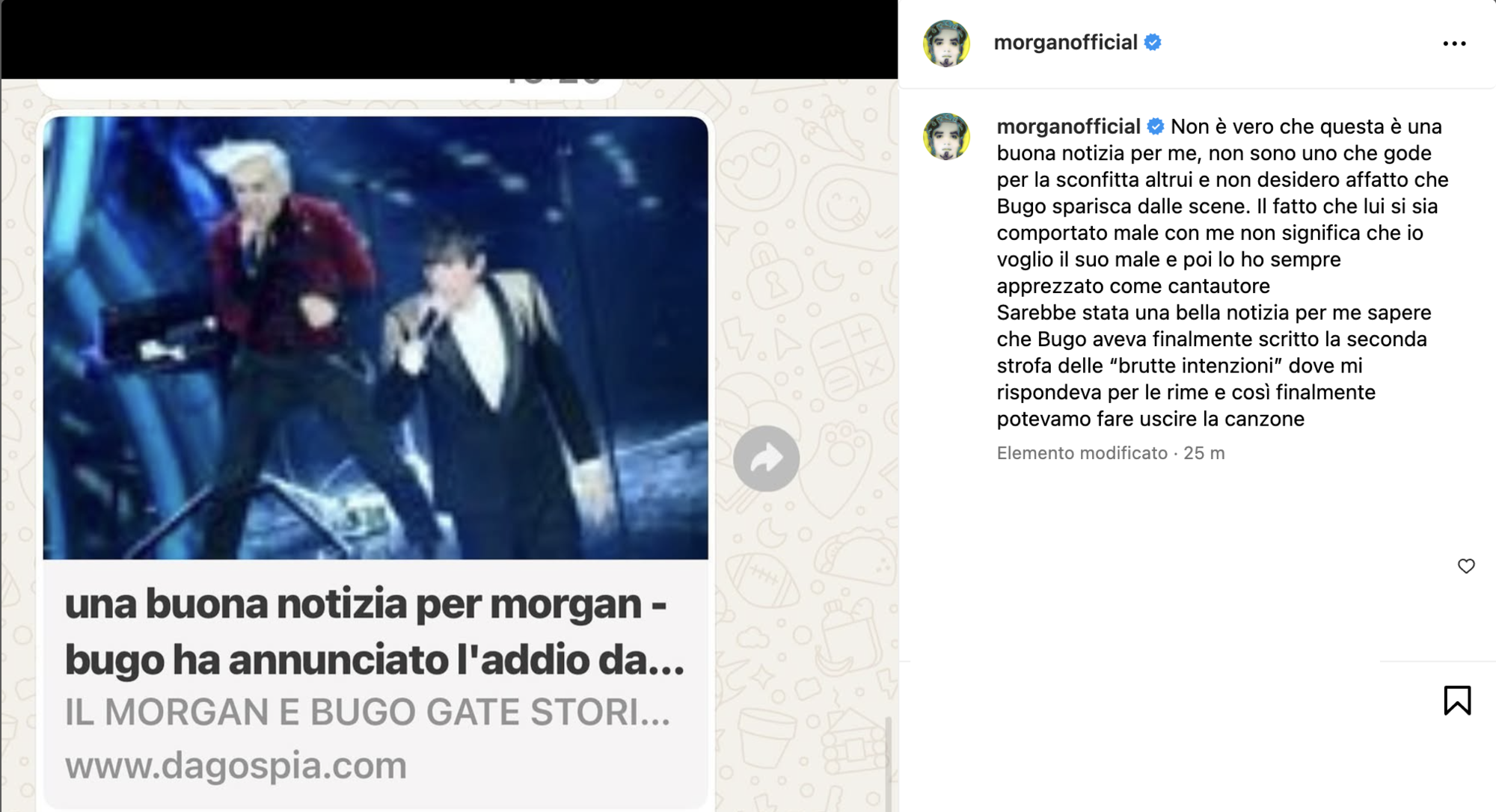 Il post di Morgan