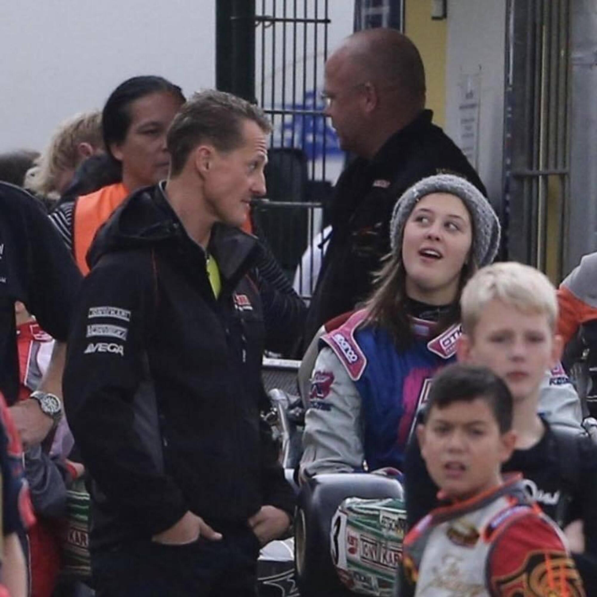 Michael Schumacher con la figlia Gina ai tempi dei kart