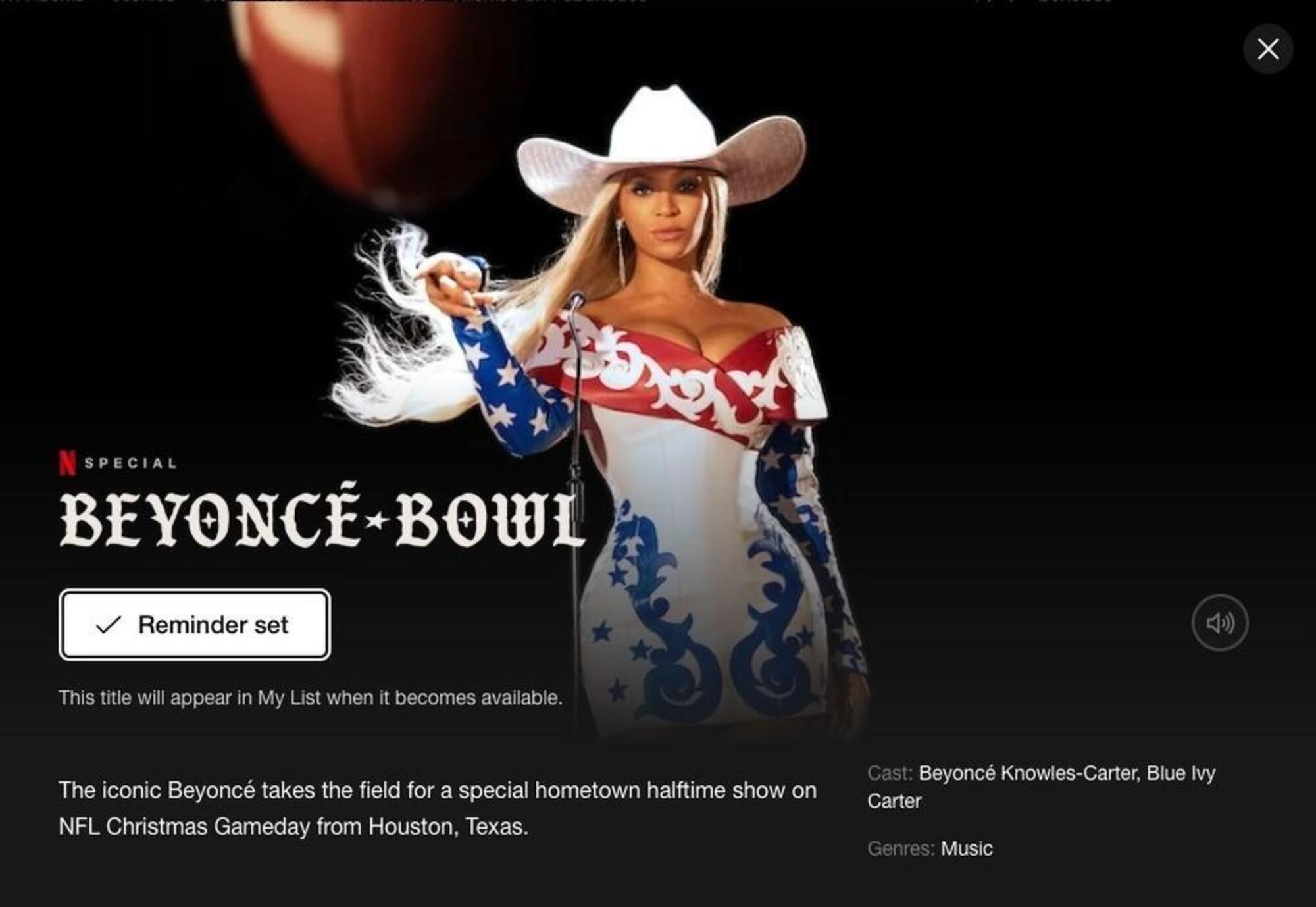 Il &#039;Beyonce Bowl&#039; &egrave; su Netflix