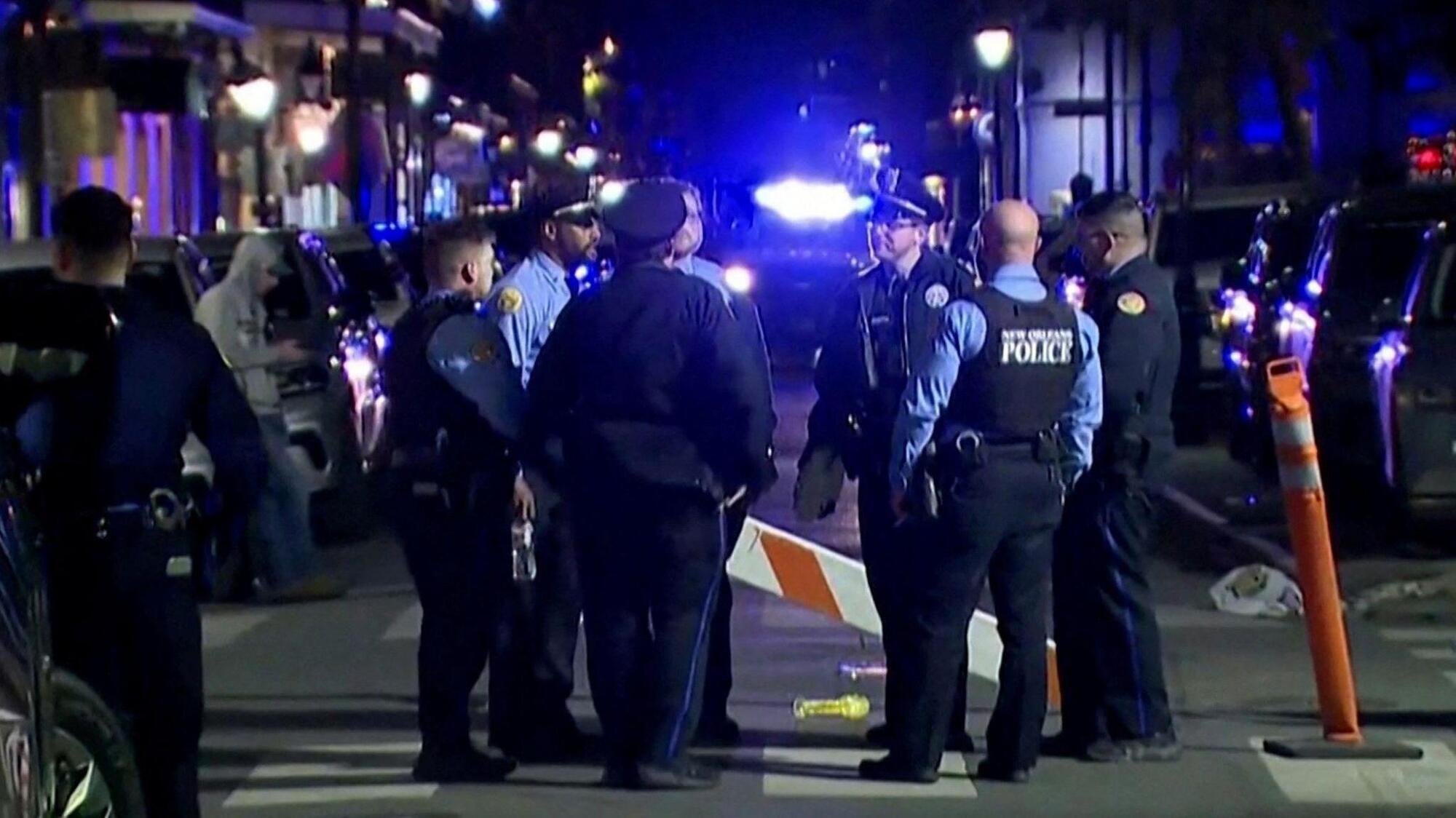 La polizia a New Orleans dopo l'attentato
