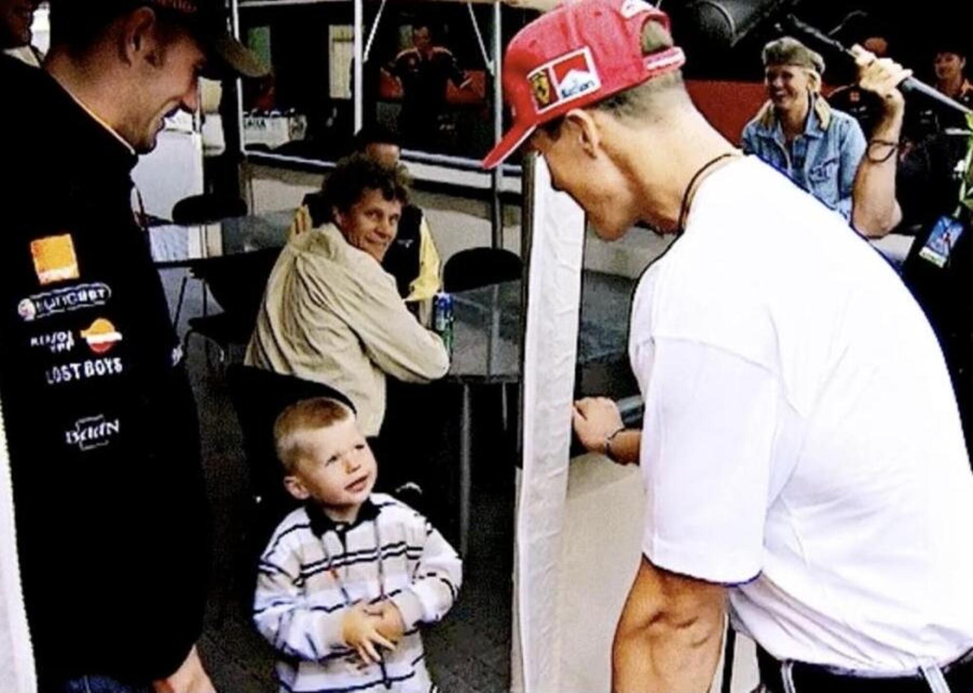 Schumacher con un baby Max Verstappen