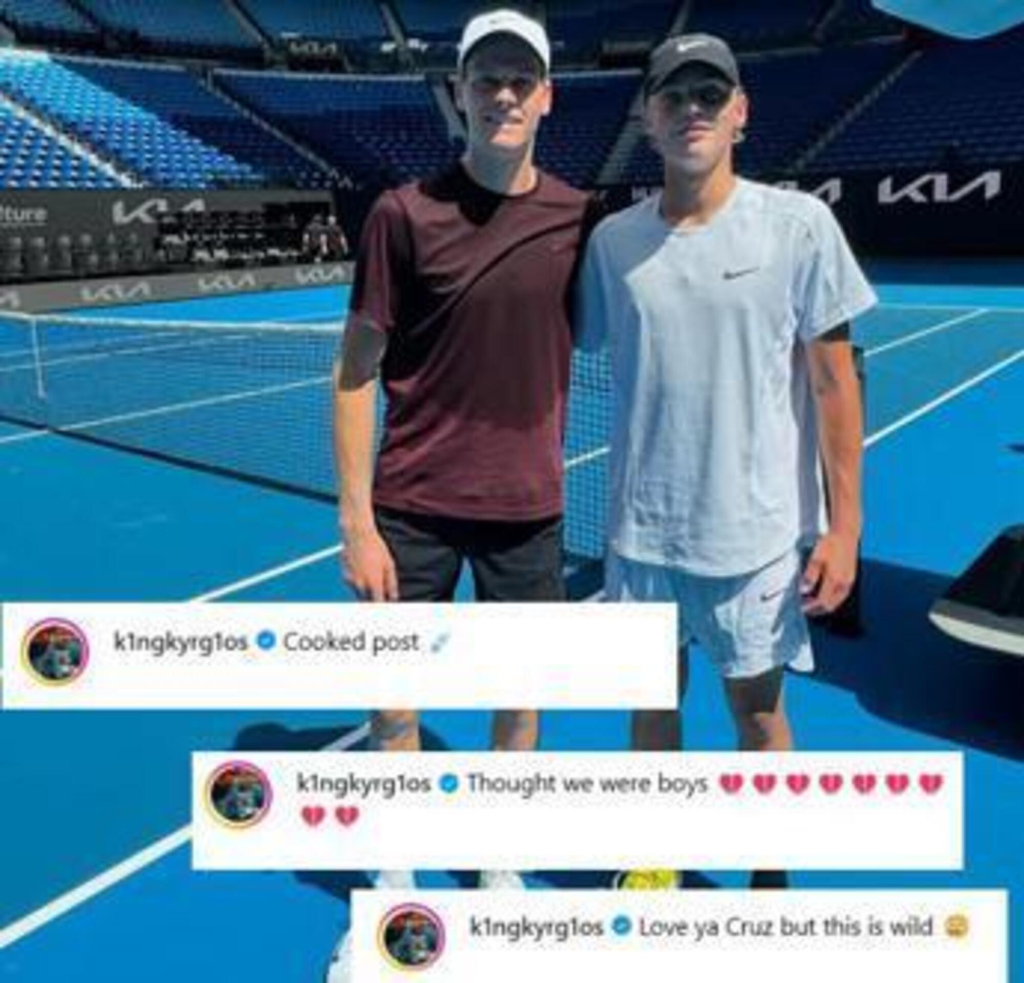 I commenti di Kyrgios contro Hewitt junior su Jannik Sinner