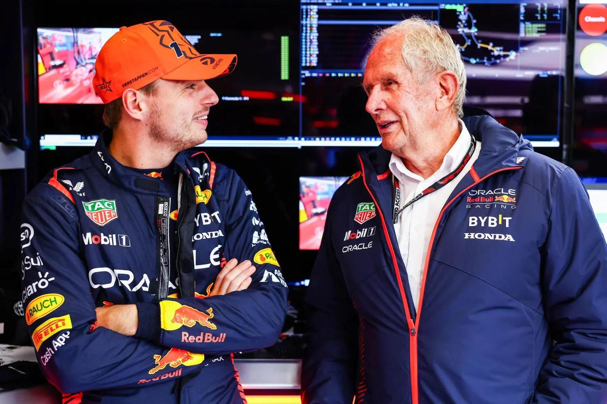 Max Verstappen insieme ad Helmut Marko.