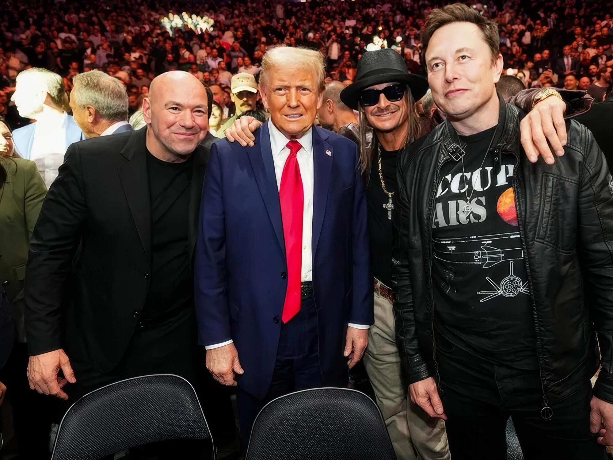 ufc 309 dana white donald trump kid rock elon musk