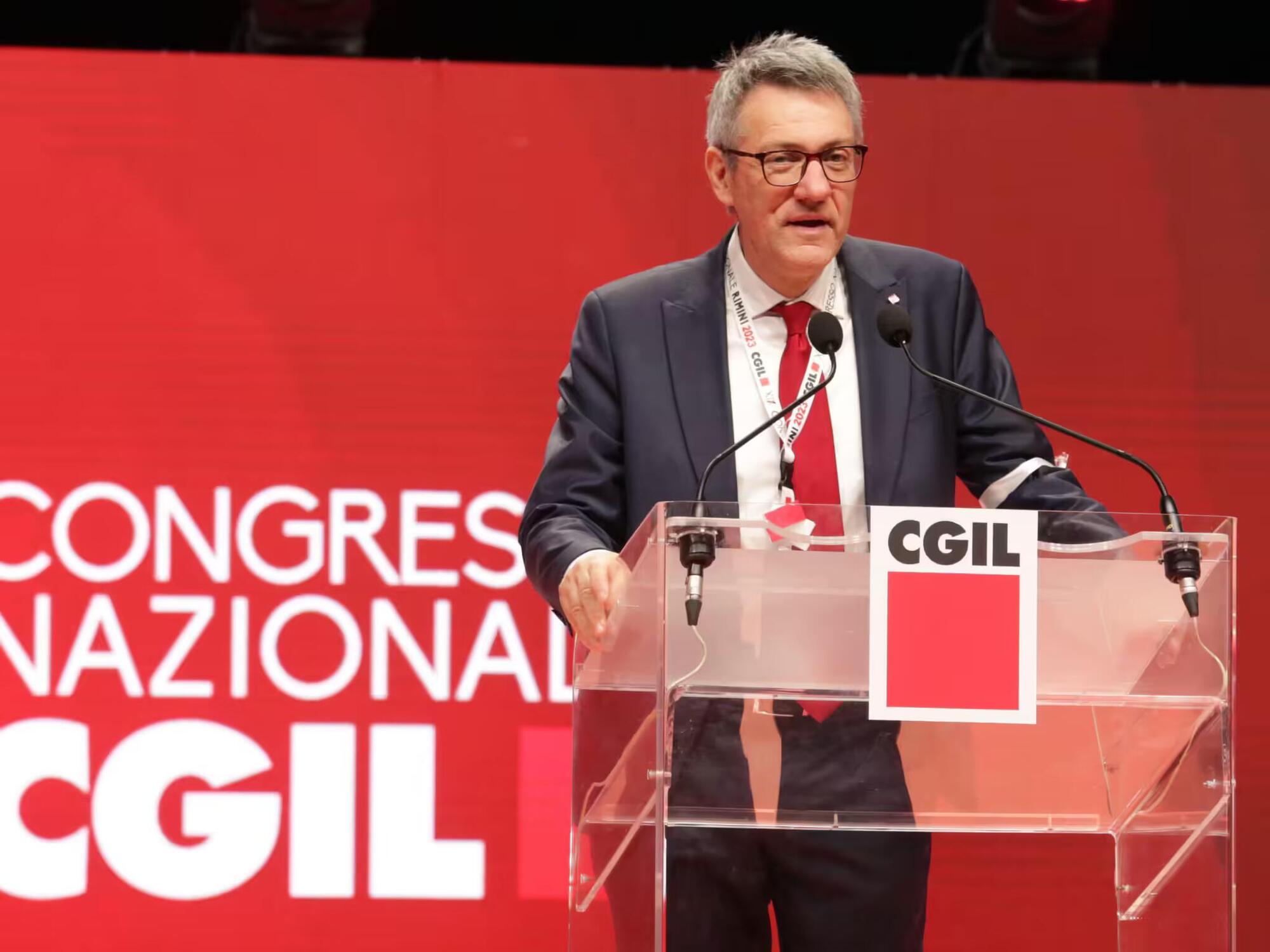 Il sindacalista Maurizio Landini (Cgil)