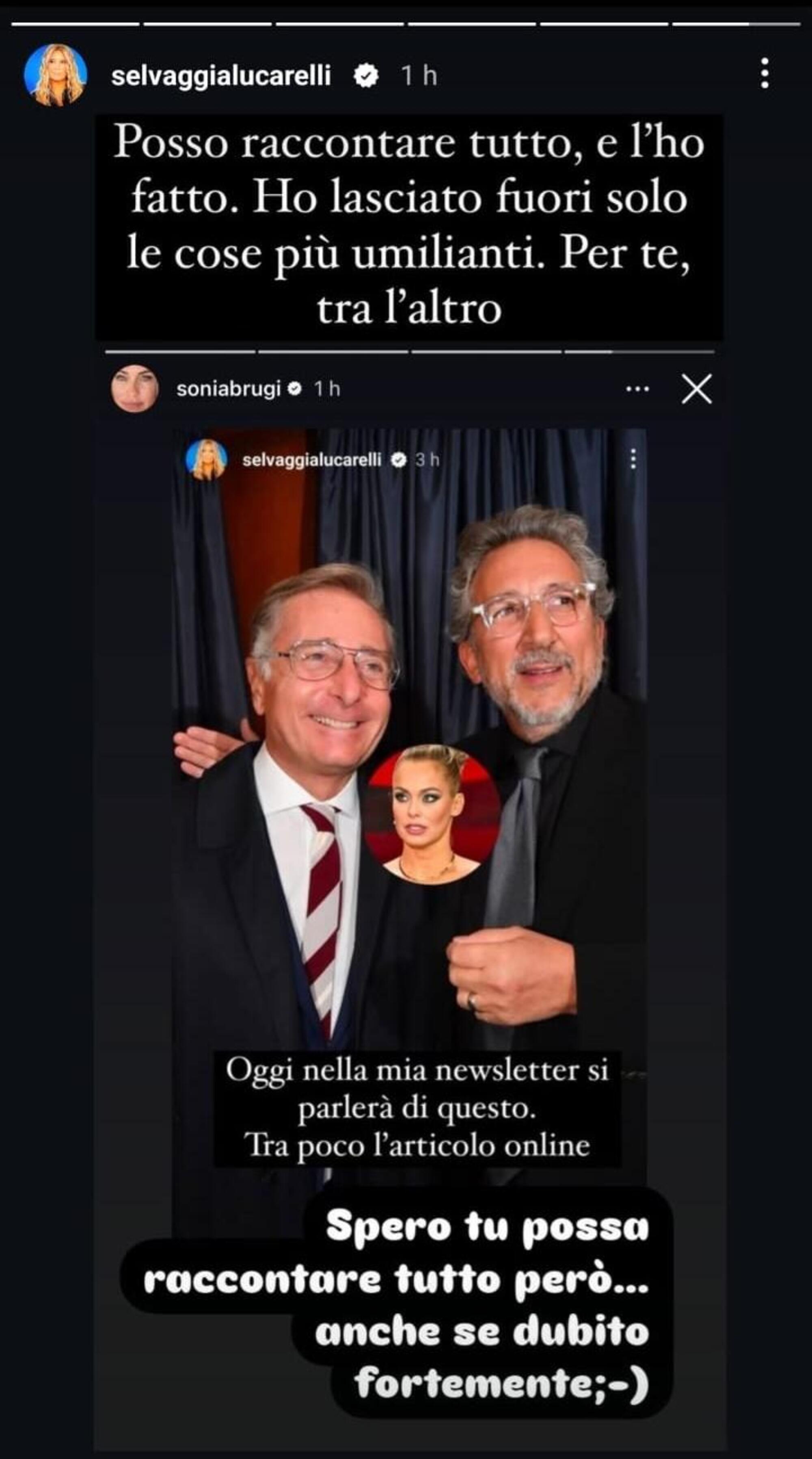 Il dissing via storie Instagram tra Selvaggia Lucarelli e Sonia Bruganelli