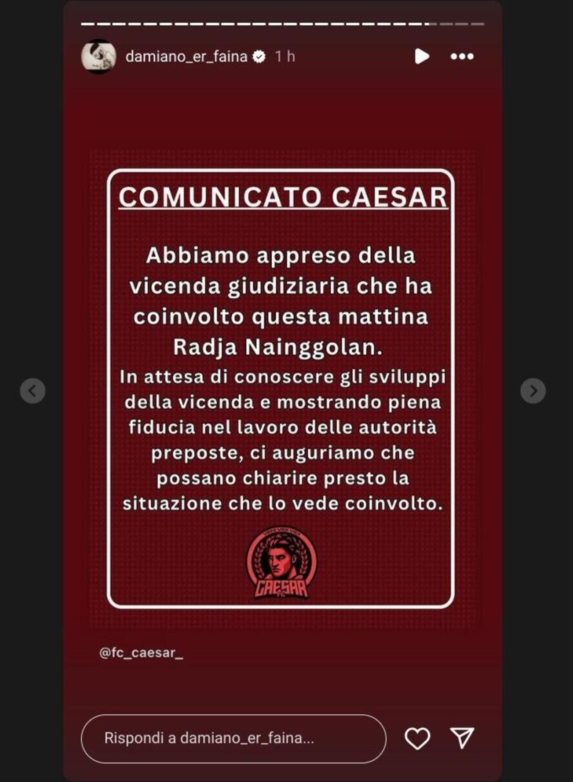 La storia Instagram di Fc Caesar