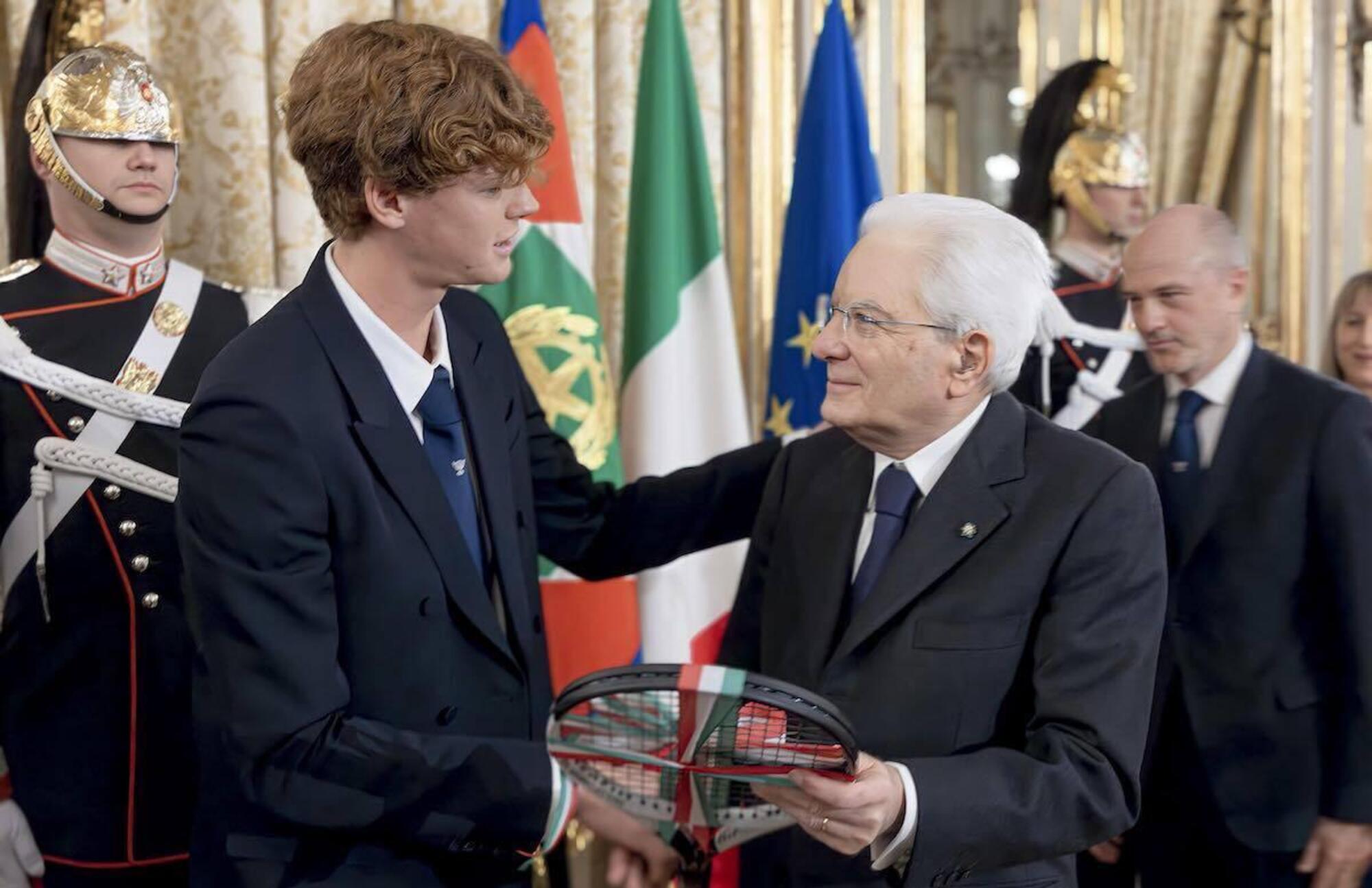 Jannik Sinner durante la sua precedente visita al Quirinale