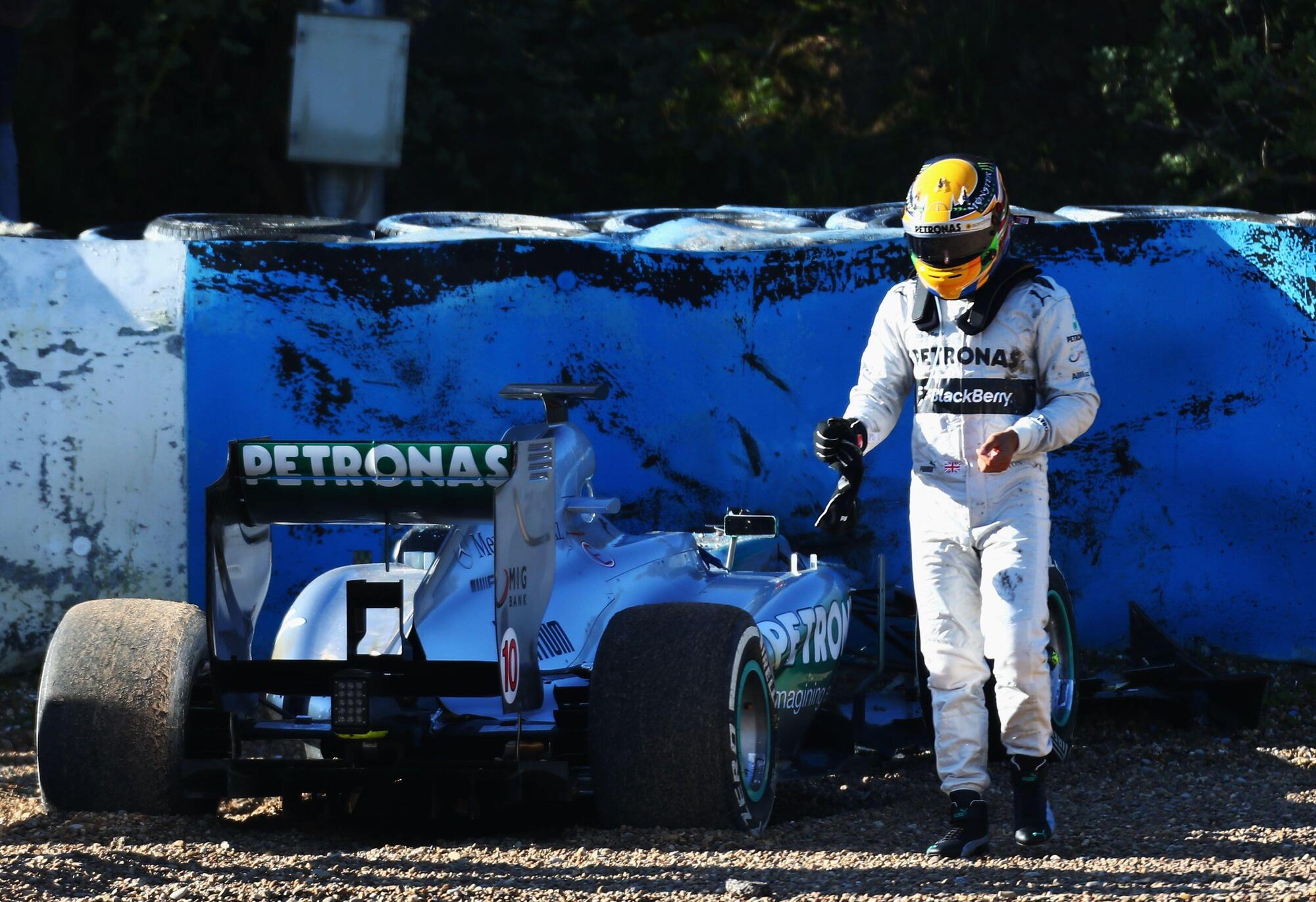 Hamilton Mercedes incidente Jerez 2013