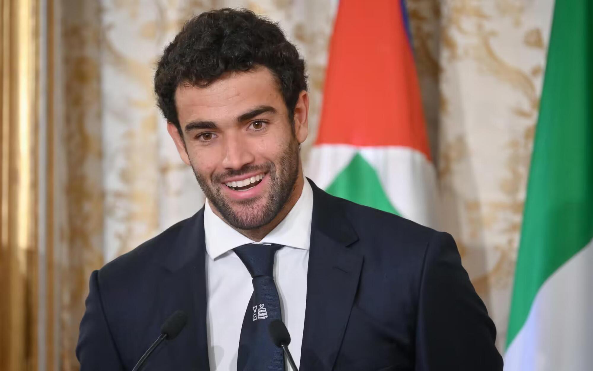 Matteo Berrettini durante il discorso al Quirinale