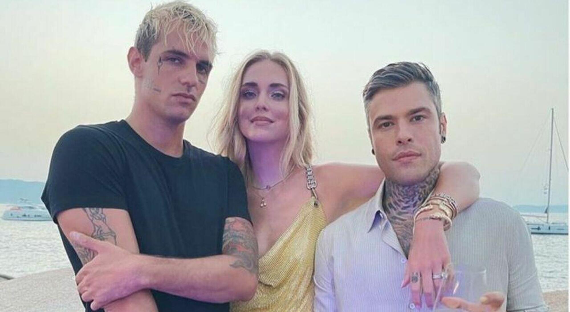 Achille Lauro con Chiara Ferragni (con cui ci sarebbe stato un flirt) e Fedez