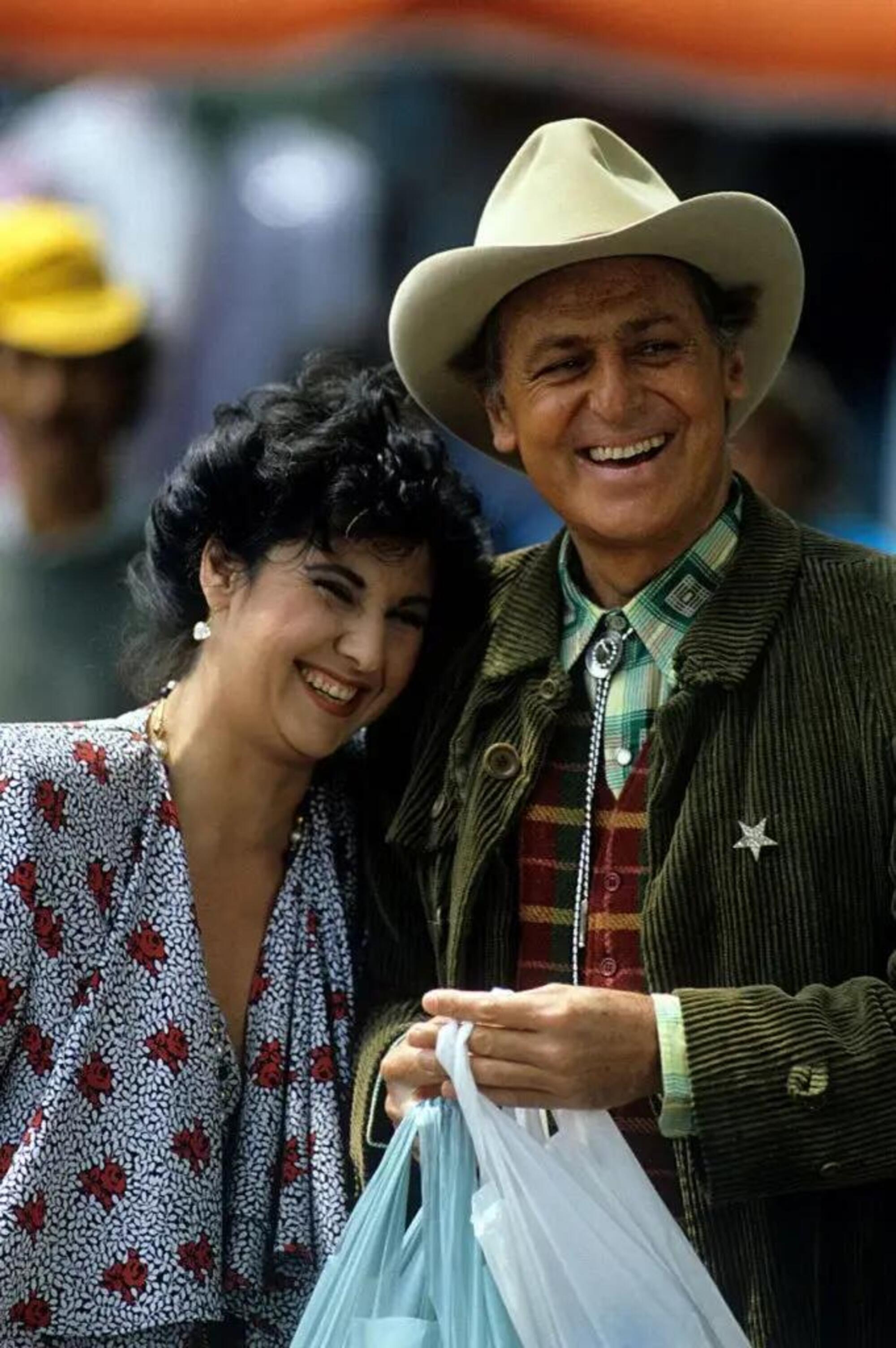 Marisa Laurito e Renzo Arbore nel 1987, ai tempi della trasmissione Marisa la nuit.