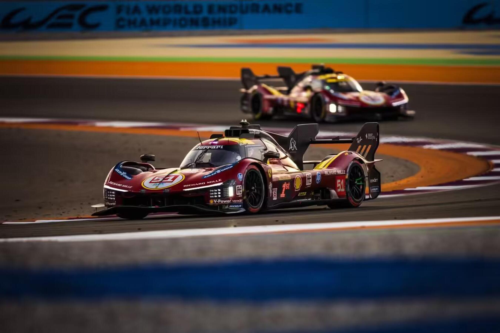 Le Ferrari in pista in Qatar