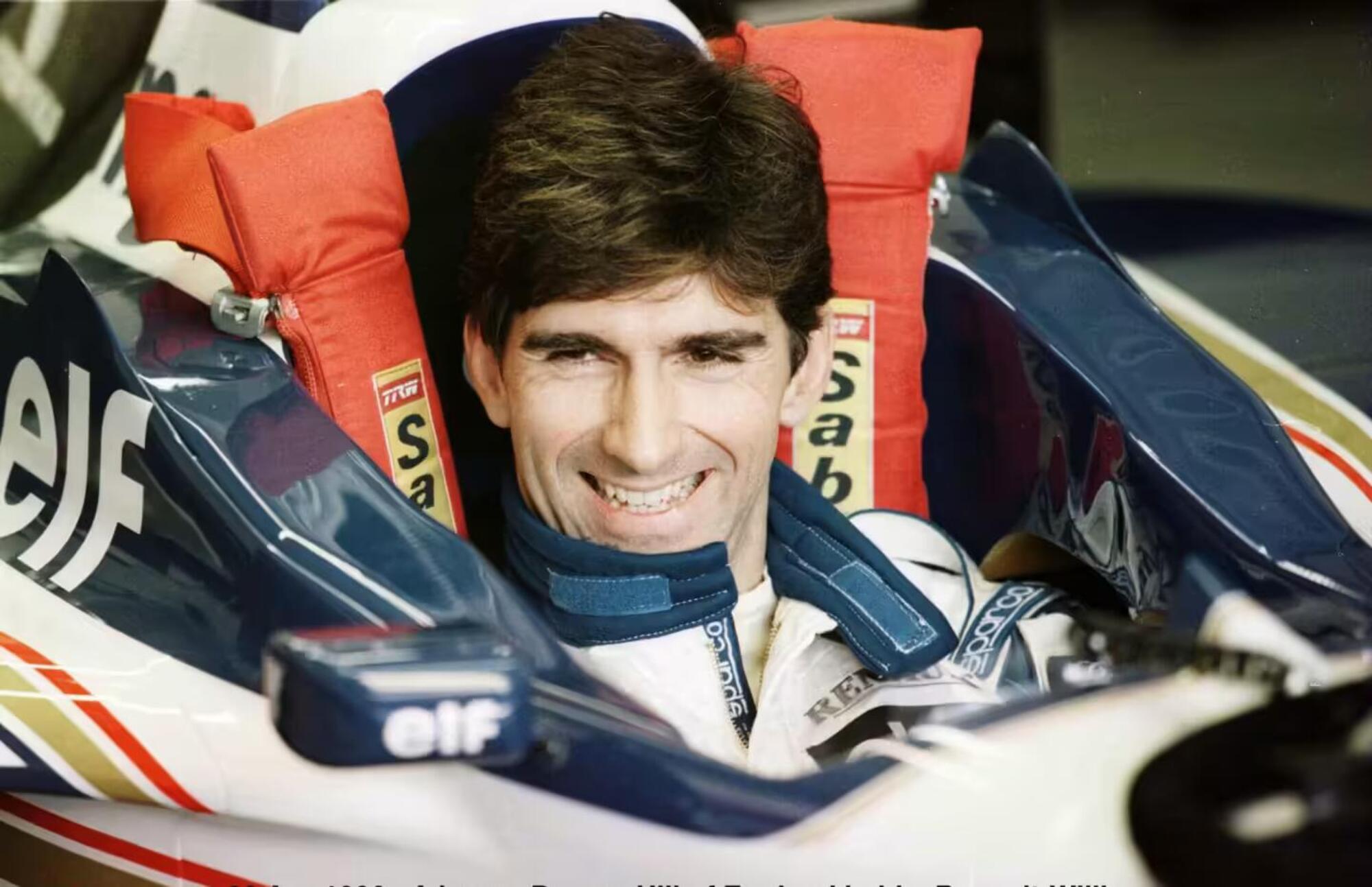 Damon Hill ai tempi della Williams, con cui ha vinto il titolo mondiale di Formula 1 nel 1996