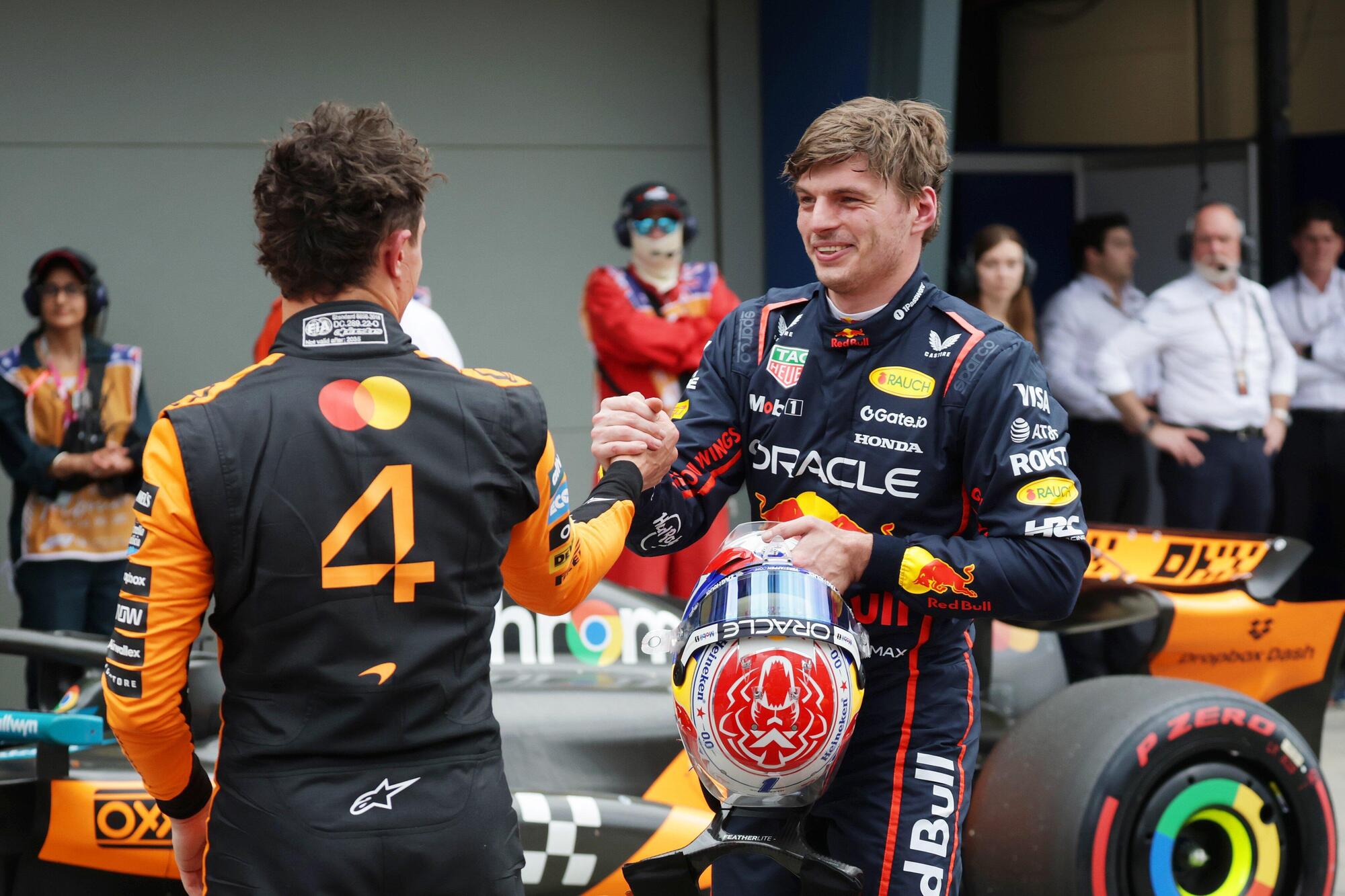 Lando Norris e Max Verstappen appena dopo le qualifiche a Melbourne