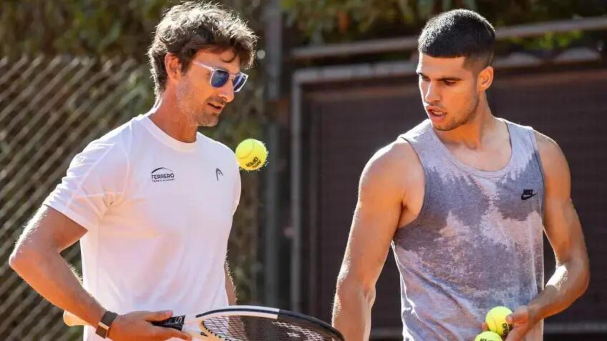 Carlos Alcaraz con Juan Carlos Ferrero