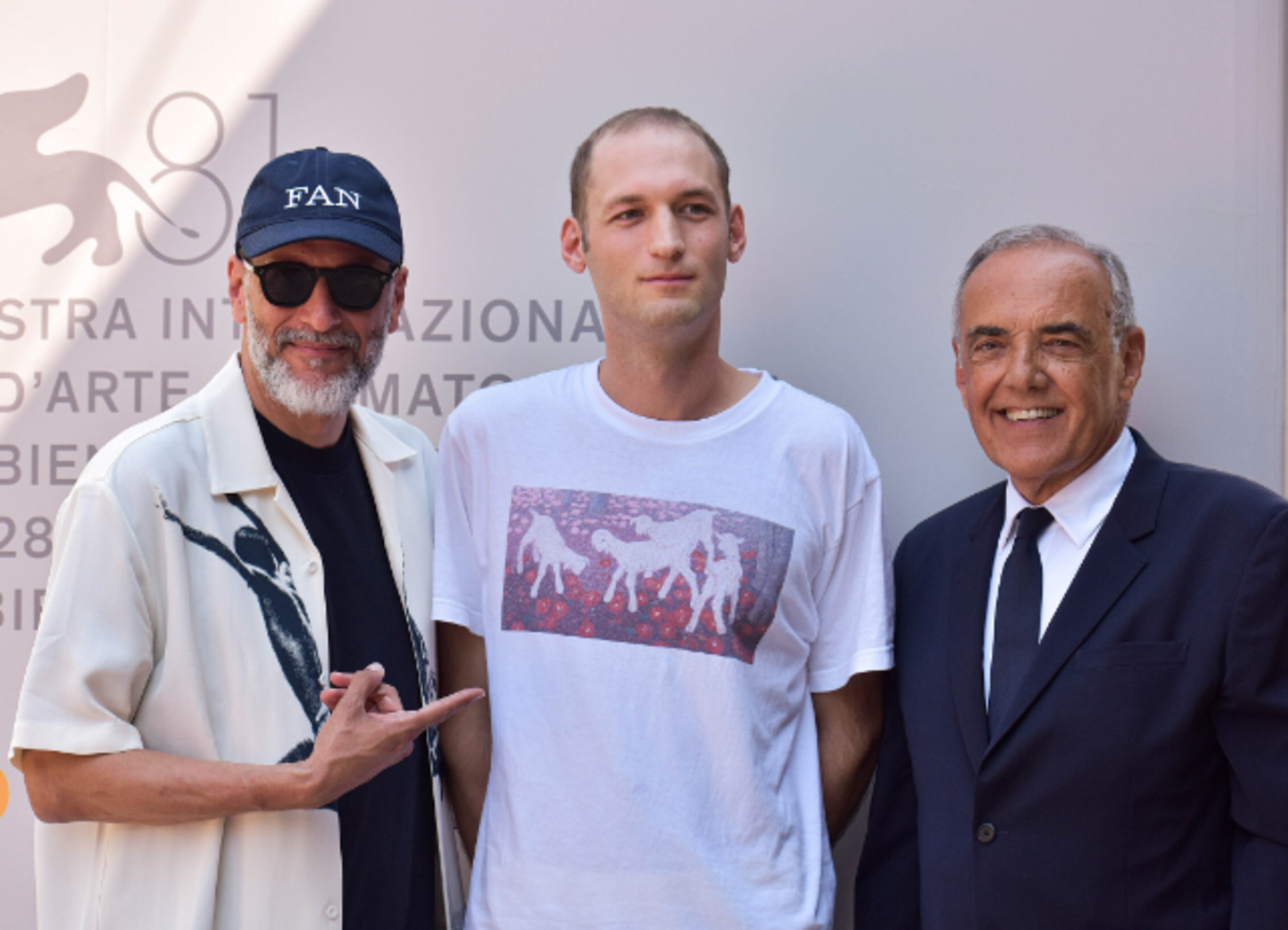 Luca Guadagnino, Giovanni Tortorici e Alberto Barbera a Venezia 81