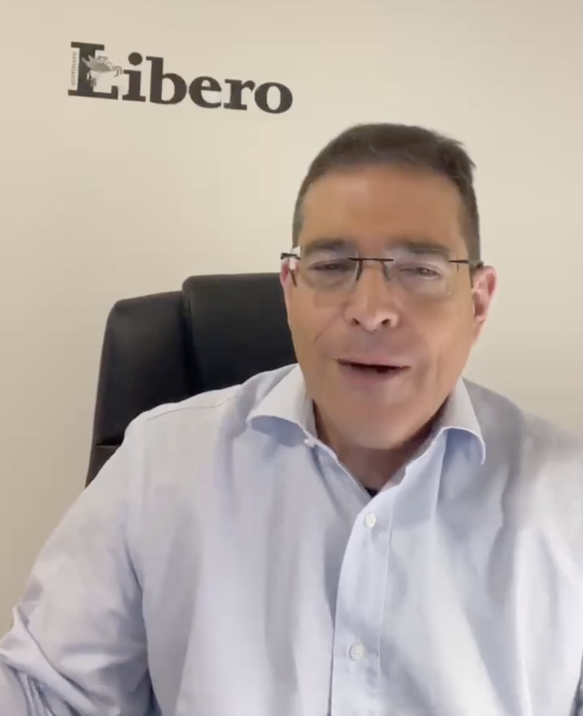 Daniele Capezzone durante la rassegna stampa "Occhio al caffé"