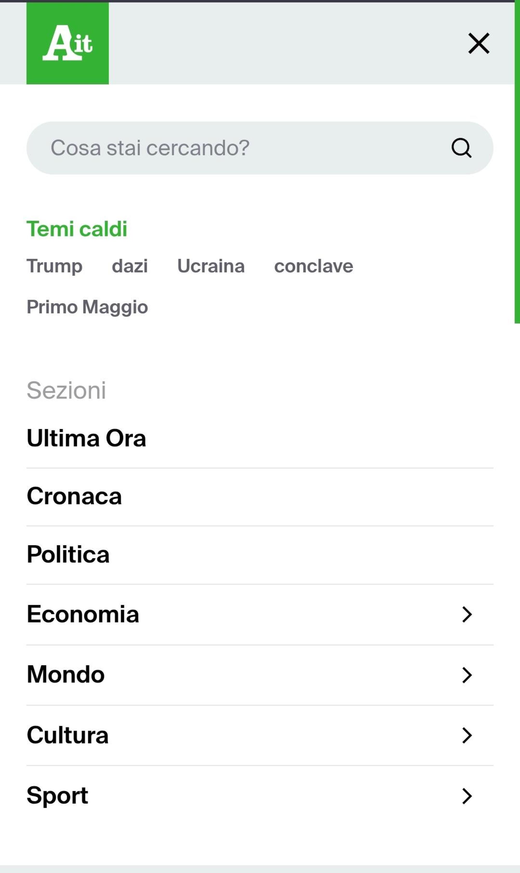 La homepage di Ansa