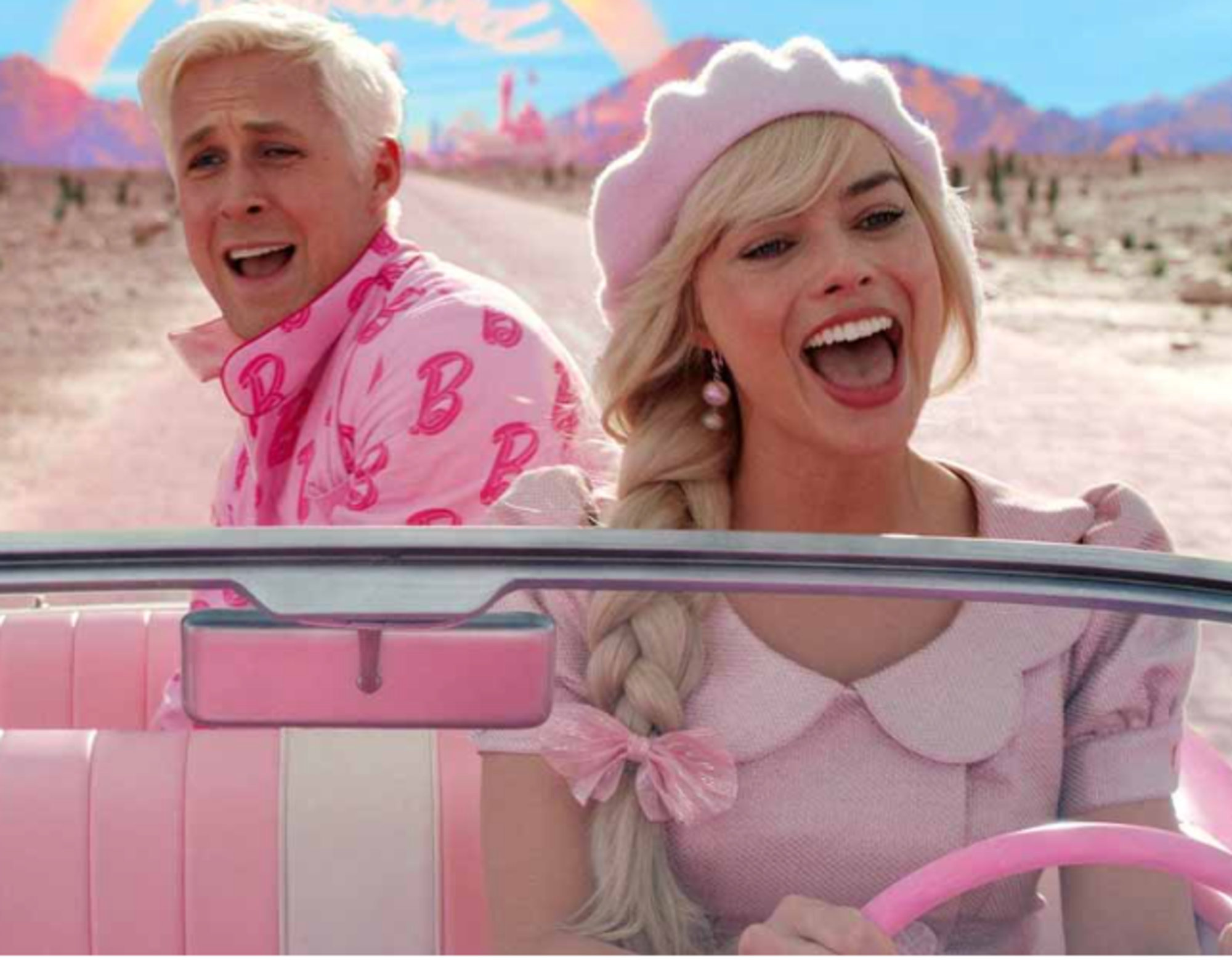 Ryan Gosling e Margot Robbie in “Barbie”