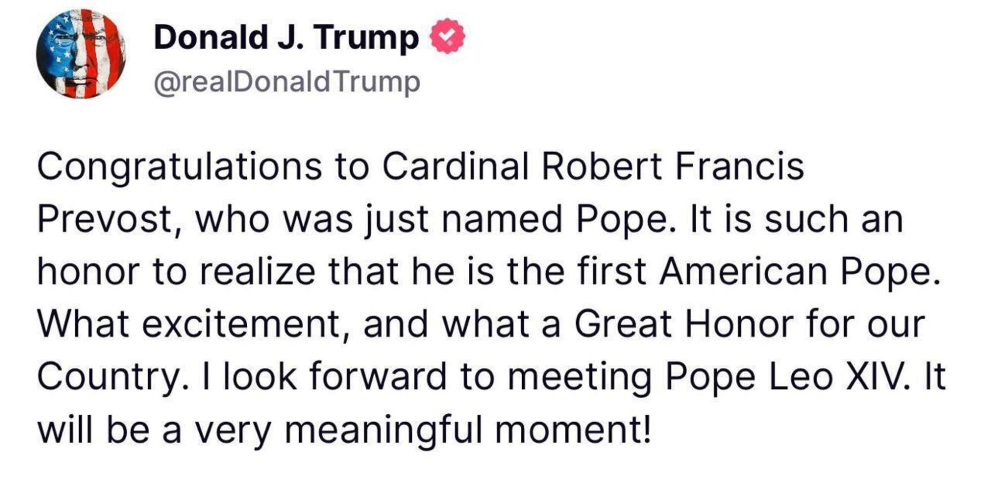 Le congratulazioni di Donald Trump e il tweet di Charlie Kirk sulle criiche di Prevost alle politiche Maga di Vance e del presidente