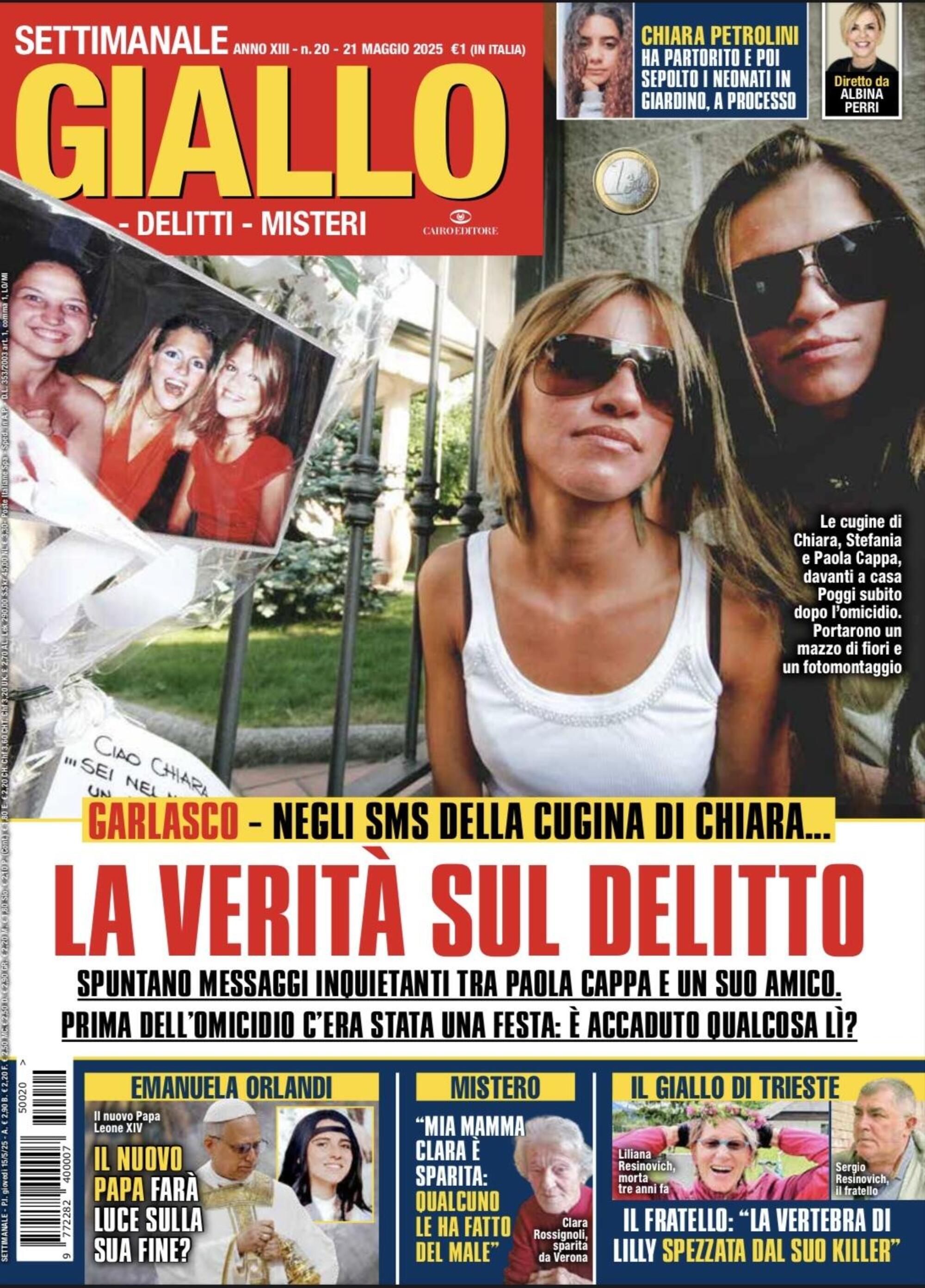 La copertina del settimanale Giallo, in edicola