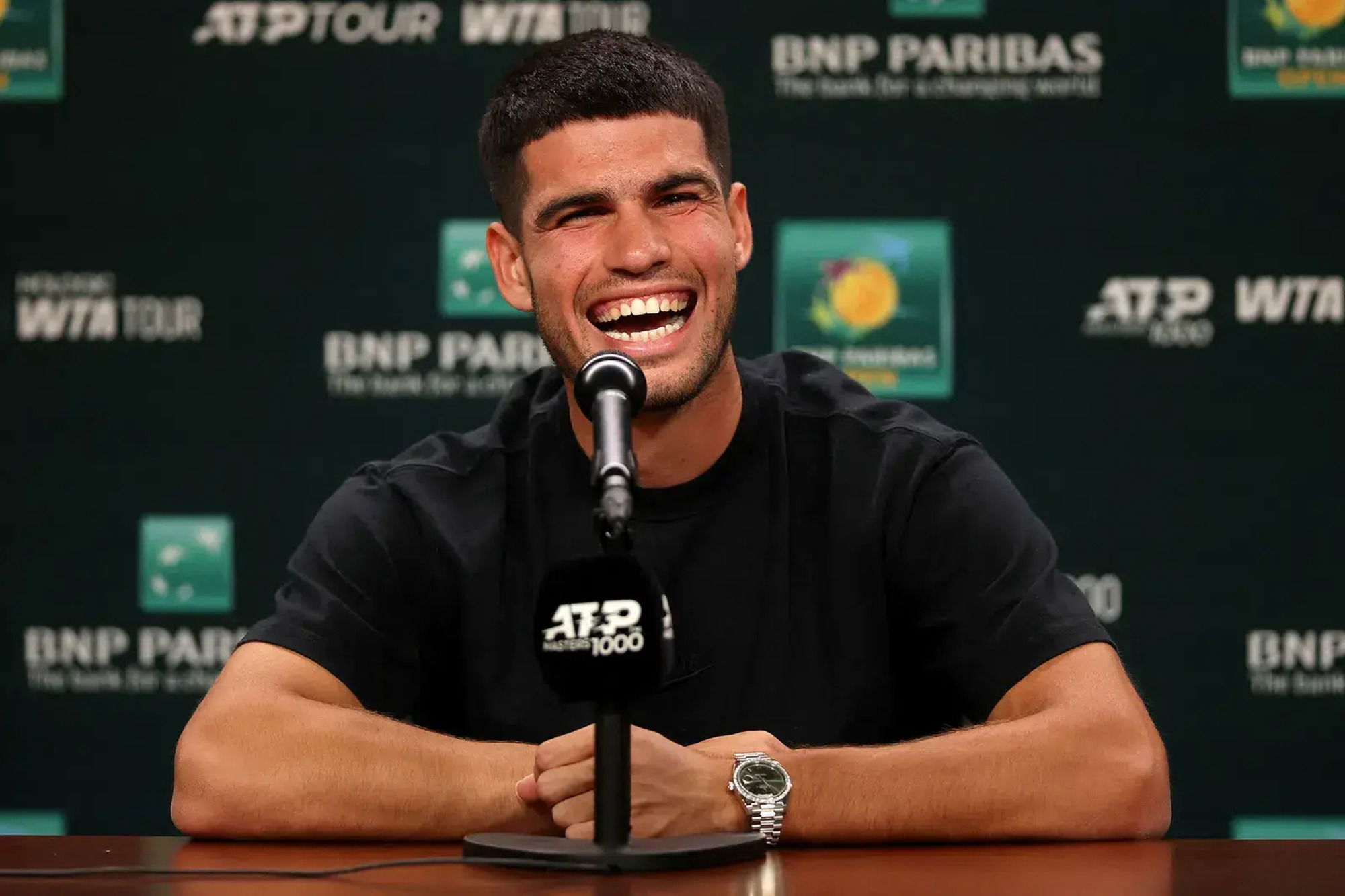 Carlitos Alcaraz e il suo Rolex Day-Date in oro bianco con diamanti