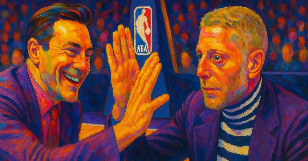LA MANO DE DIOS: Jon Hamm per i Knicks come Lapo Elkann per i Lakers? L&#039;attore interviene &quot;in difesa&quot; contro i Pacers come il rampollo aveva fatto con i Raptors. Stessa incazzatura (Haliburton al posto di Calderon), ma il risultato... [VIDEO]