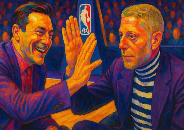 LA MANO DE DIOS: Jon Hamm per i Knicks come Lapo Elkann per i Lakers? L&#039;attore interviene &quot;in difesa&quot; contro i Pacers come il rampollo aveva fatto con i Raptors. Stessa incazzatura (Haliburton al posto di Calderon), ma il risultato... [VIDEO]