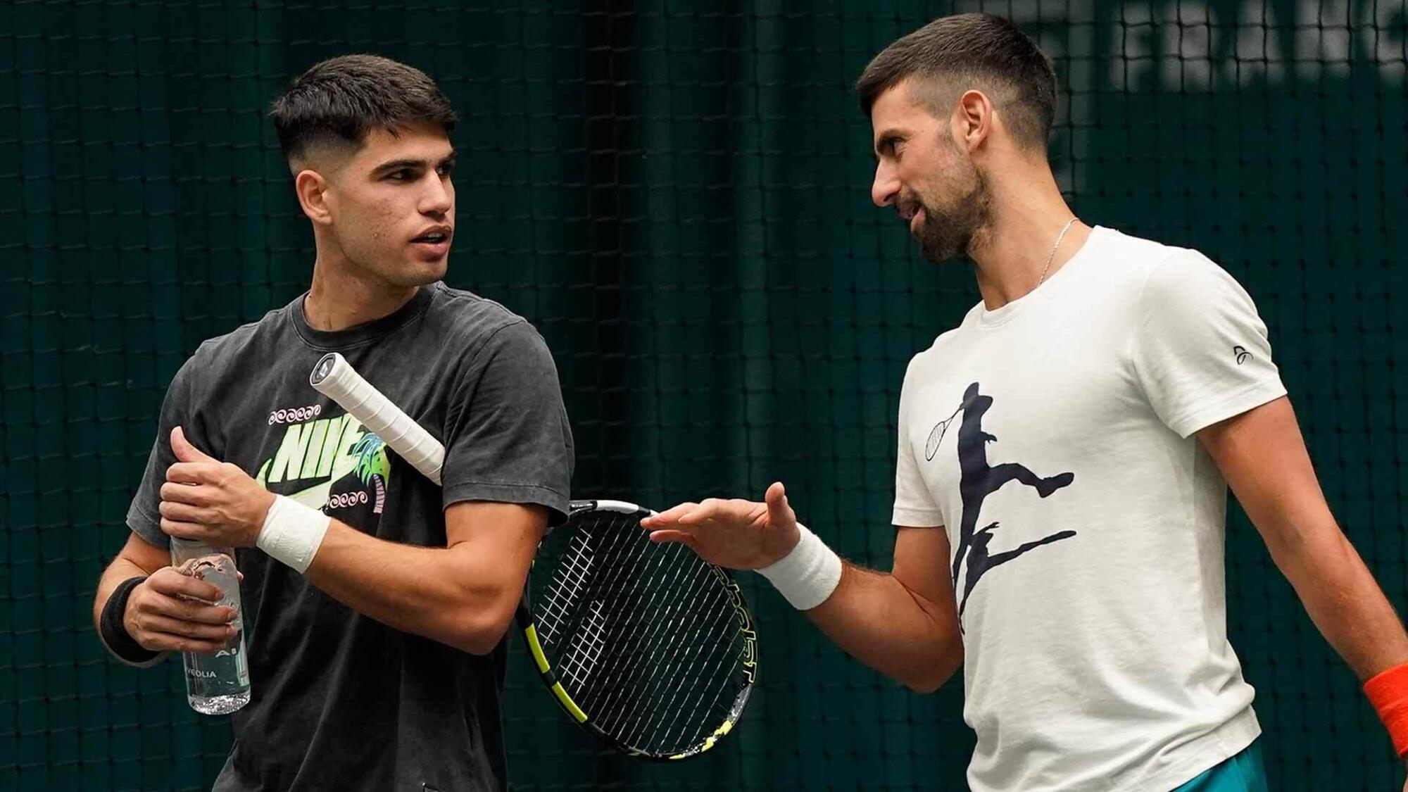 Carlos Alcaraz e Novak Djokovic