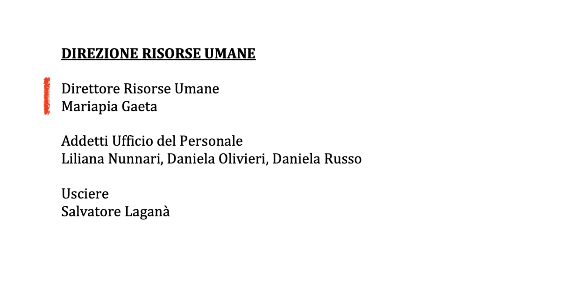 I dettagli dell'articolazione degli uffici della Fondazione nel 2020