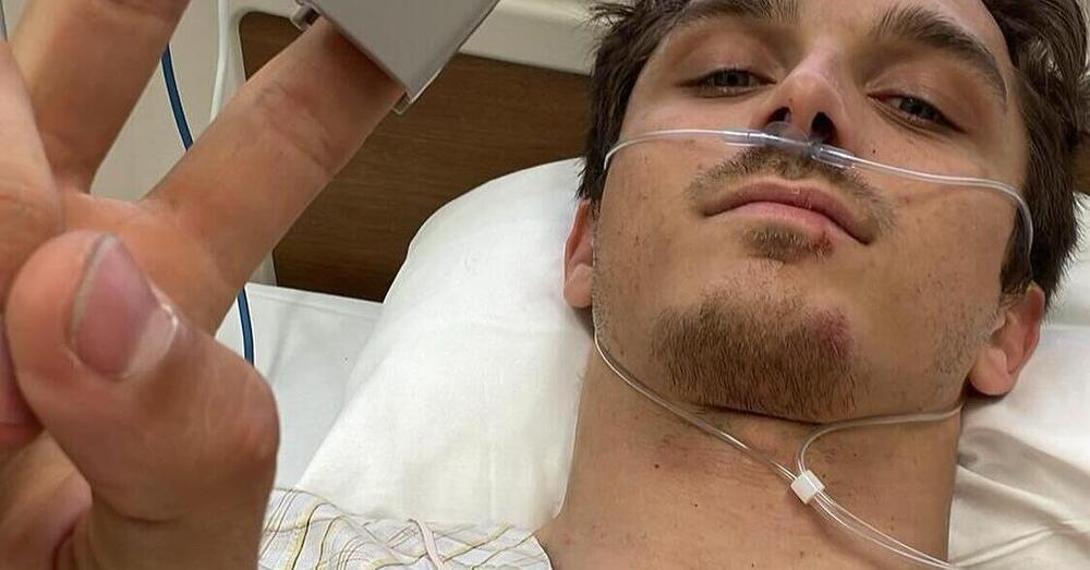 Brutto infortunio per Luca Marini: fratture e uno pneumotorace dopo un incidente con la Honda CBR a Suzuka
