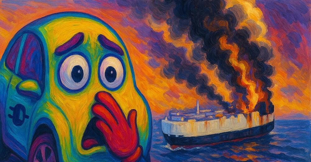 CI RISIAMO. Nave cargo a fuoco nel Pacifico? Ecco perch&eacute; abbiamo un (altro) problema le auto elettriche: (bad) Morning Midas