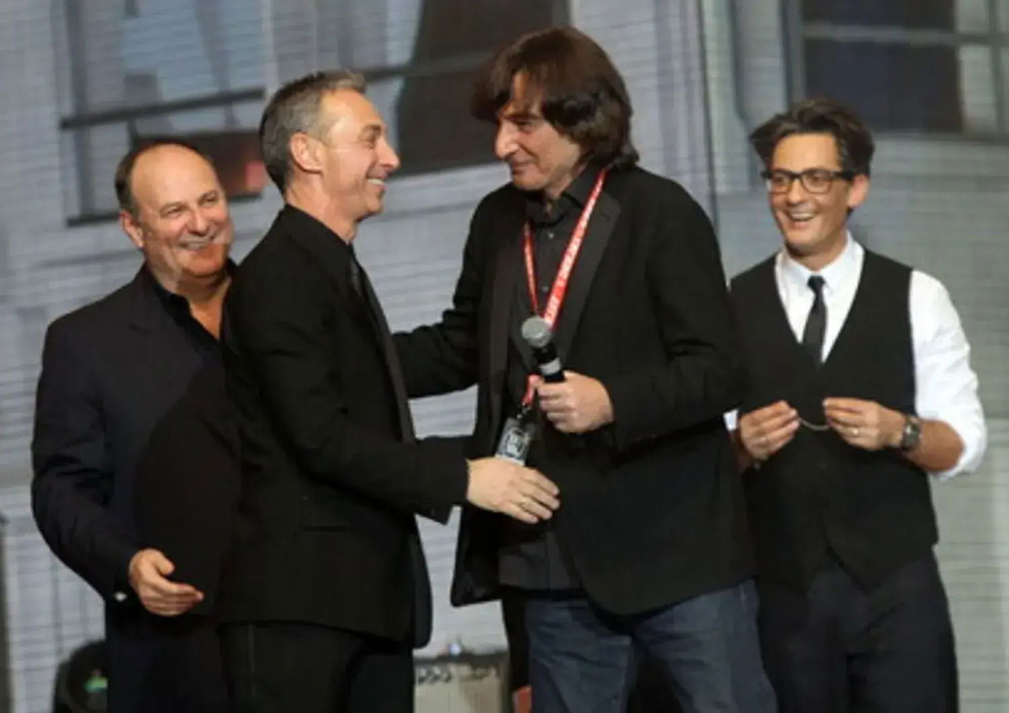 Claudio Cecchetto con Linus, Gerry Scotti e Fiorello