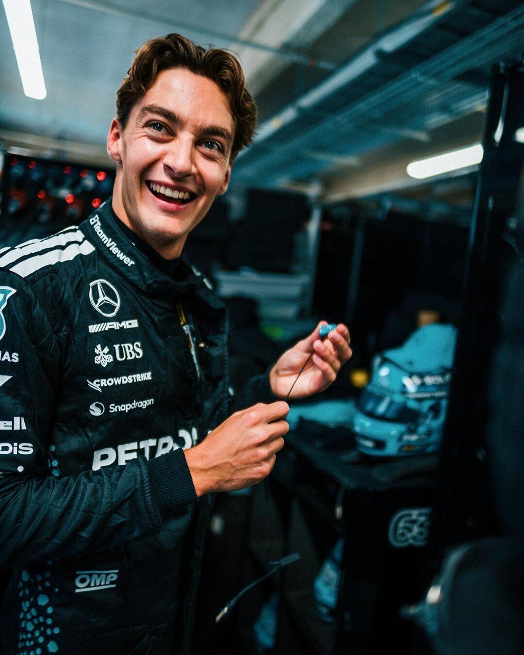George Russell durante il venerdì di Montreal. È lui il più veloce della giornata.