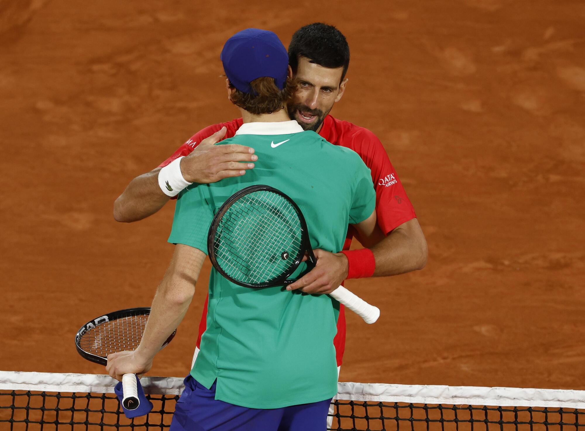 Djokovic, il momento della sconfitta contro Sinner