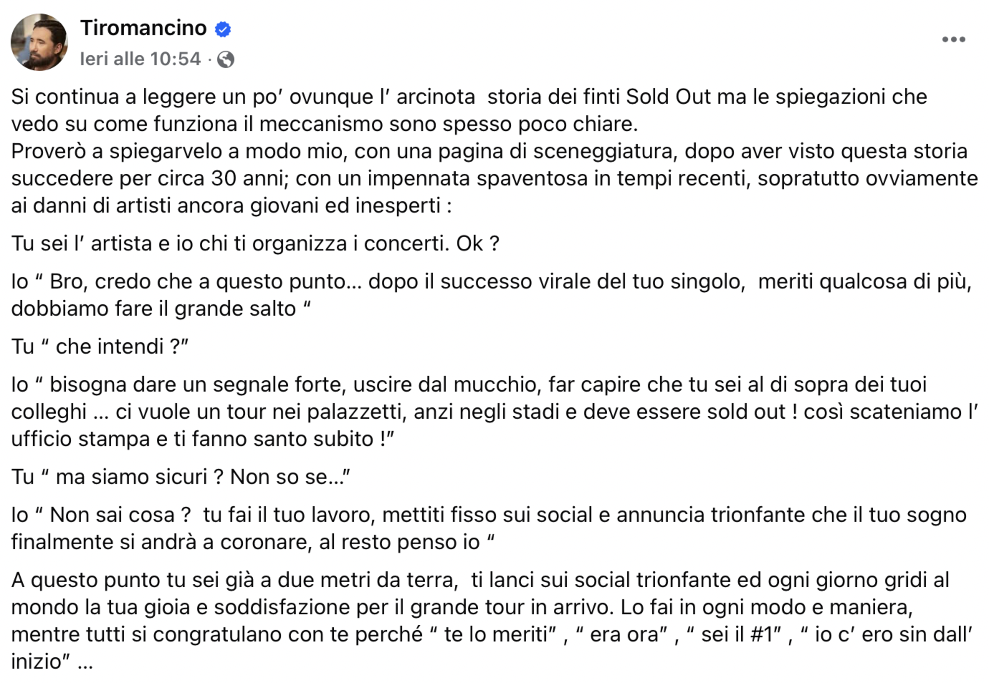 Tiromancino Federico Zampaglione concerti finti sold out
