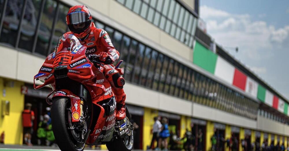Nella 100esima pole di Marc Marquez c&#039;&egrave; la pulizia di Pecco Bagnaia, che invece al Mugello sta rischiando come un Marquez