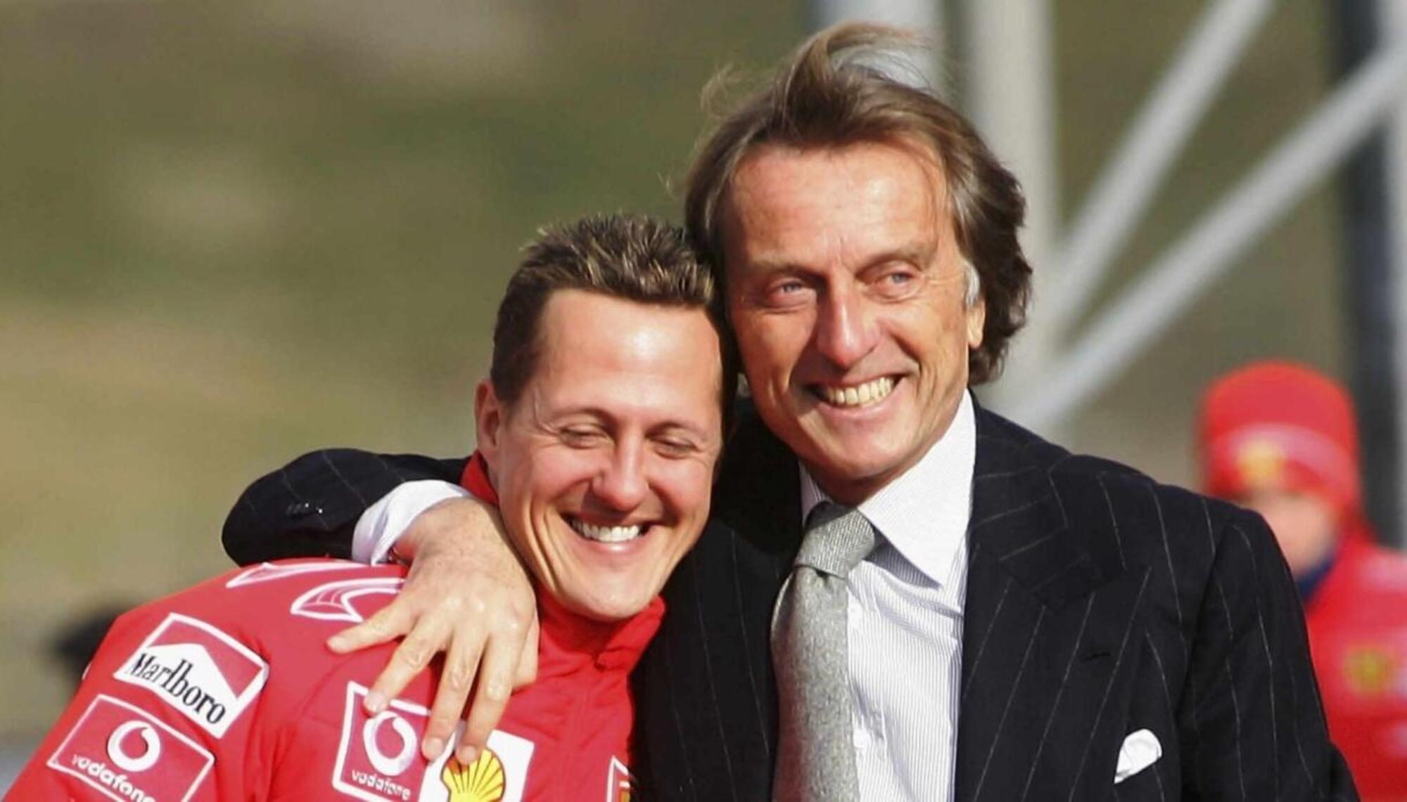 Luca Cordero di Montezemolo insieme a Michael Schumacher