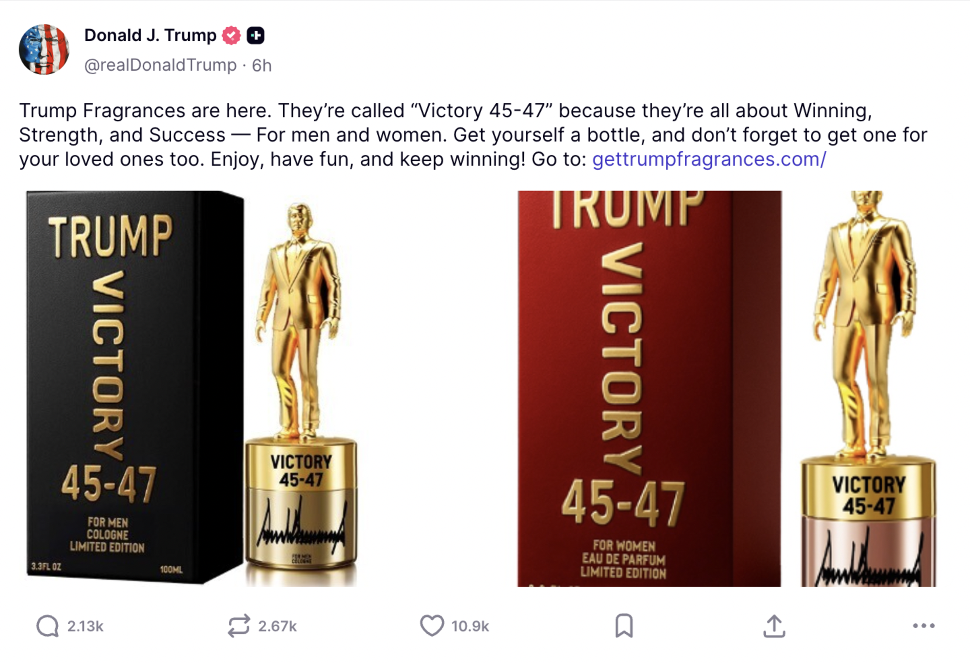 Il post di Donald Trump su Truth