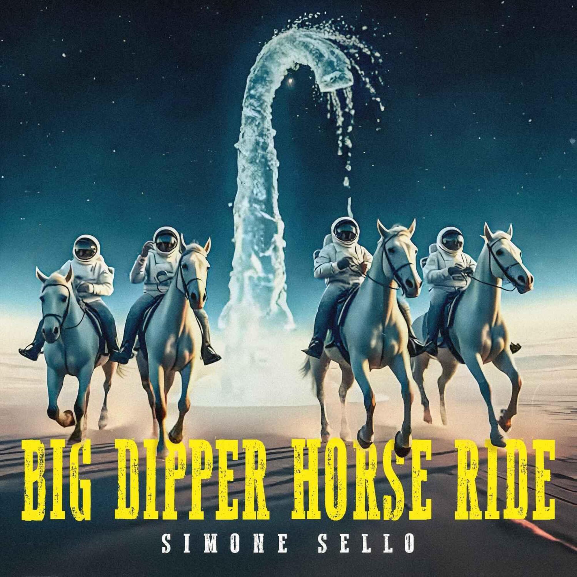 La copertina del nuovo singolo di Simone Sello, Big dipper horse ride, in uscita il 4 luglio 2025
