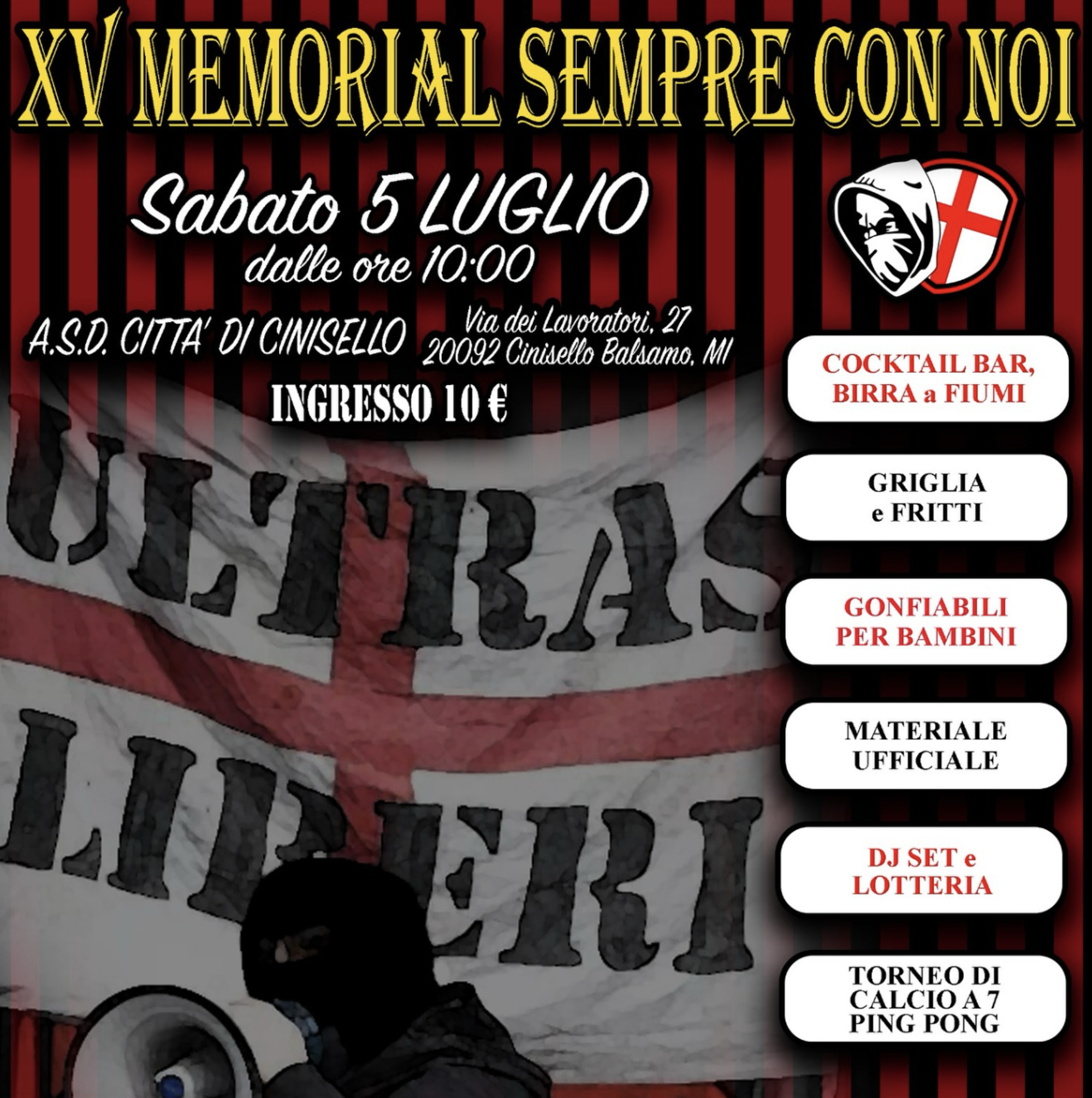 La locandina della festa della curva Sud