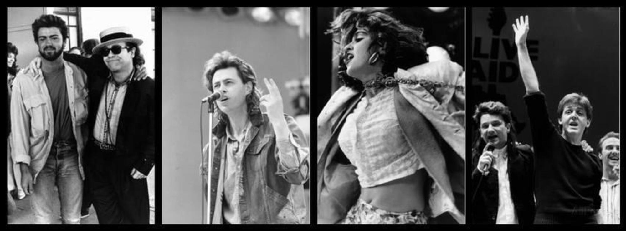 Alcuni artisti al Live Aid del 1985