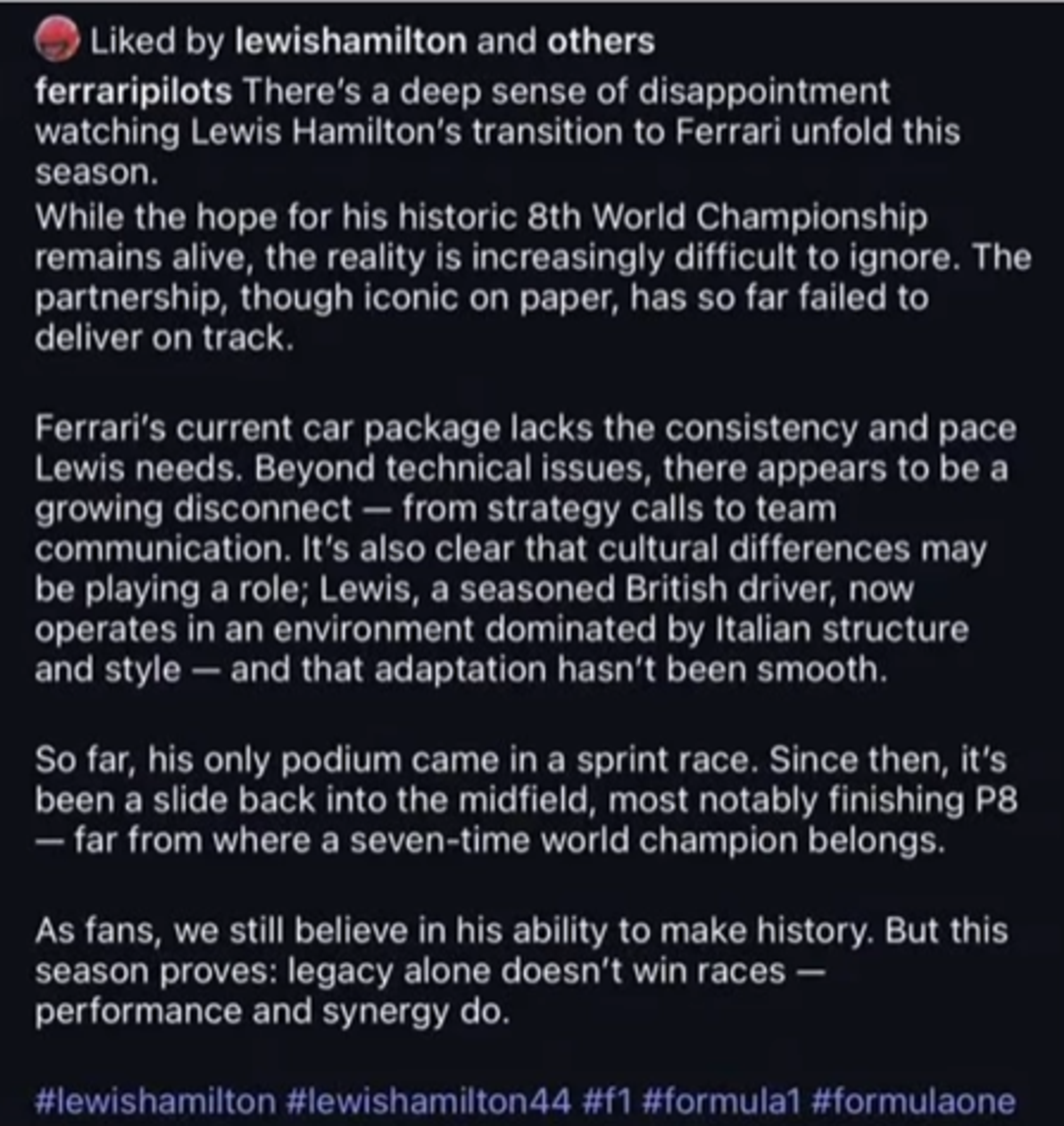 Lewis Hamilton Like Instagram